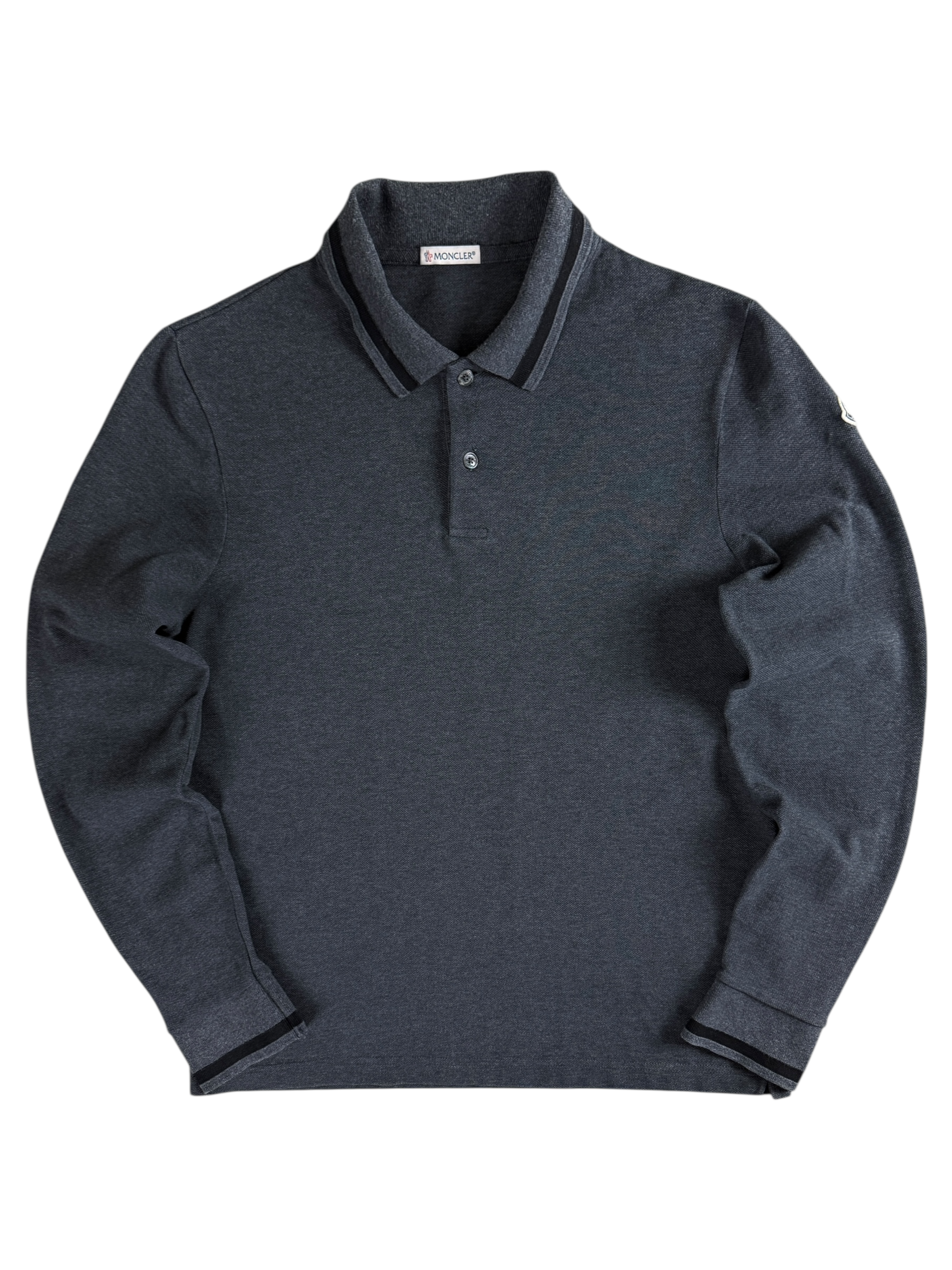 Polo Moncler gris taille M - Vue de face