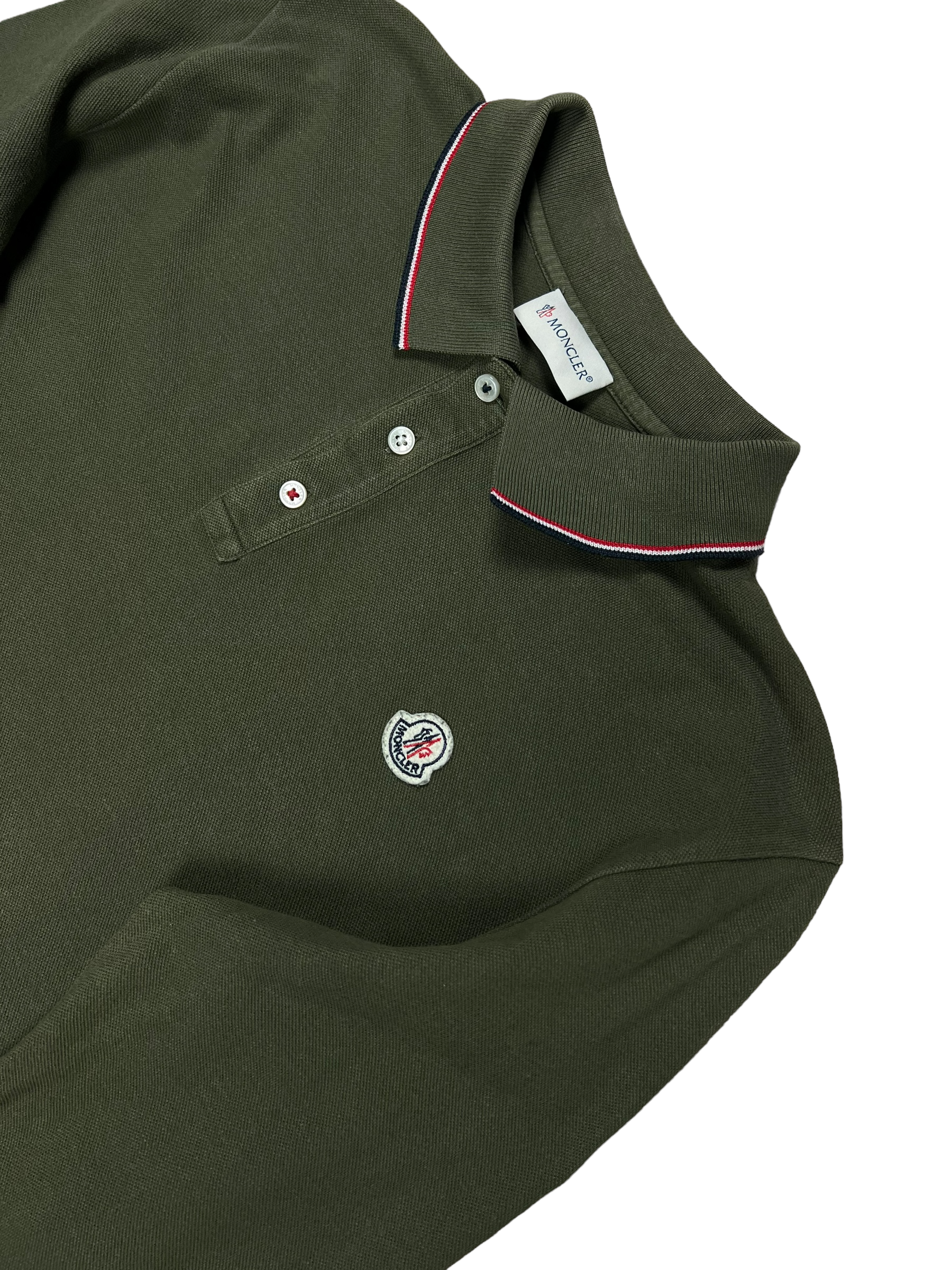 Polo Moncler kaki taille 14 ans - Vue de dos