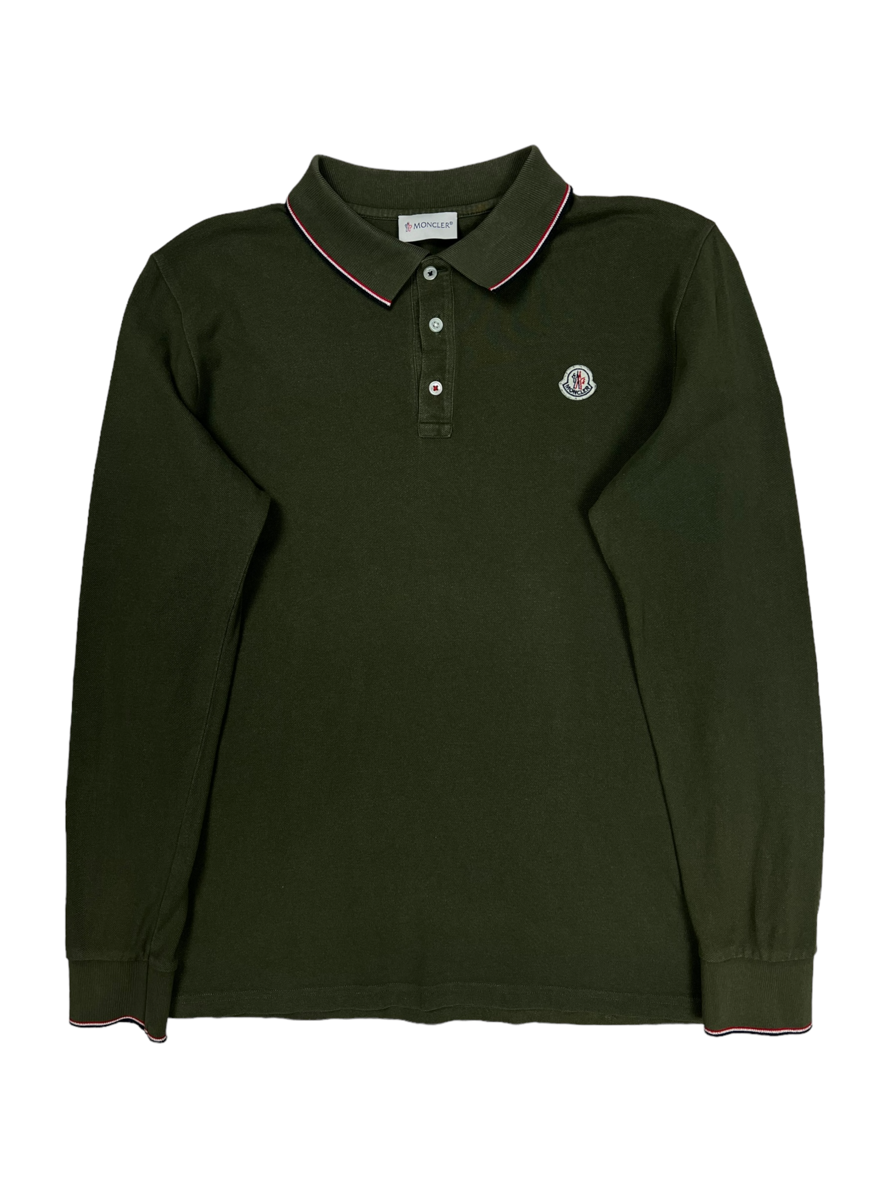 Polo Moncler kaki taille 14 ans - Vue de face