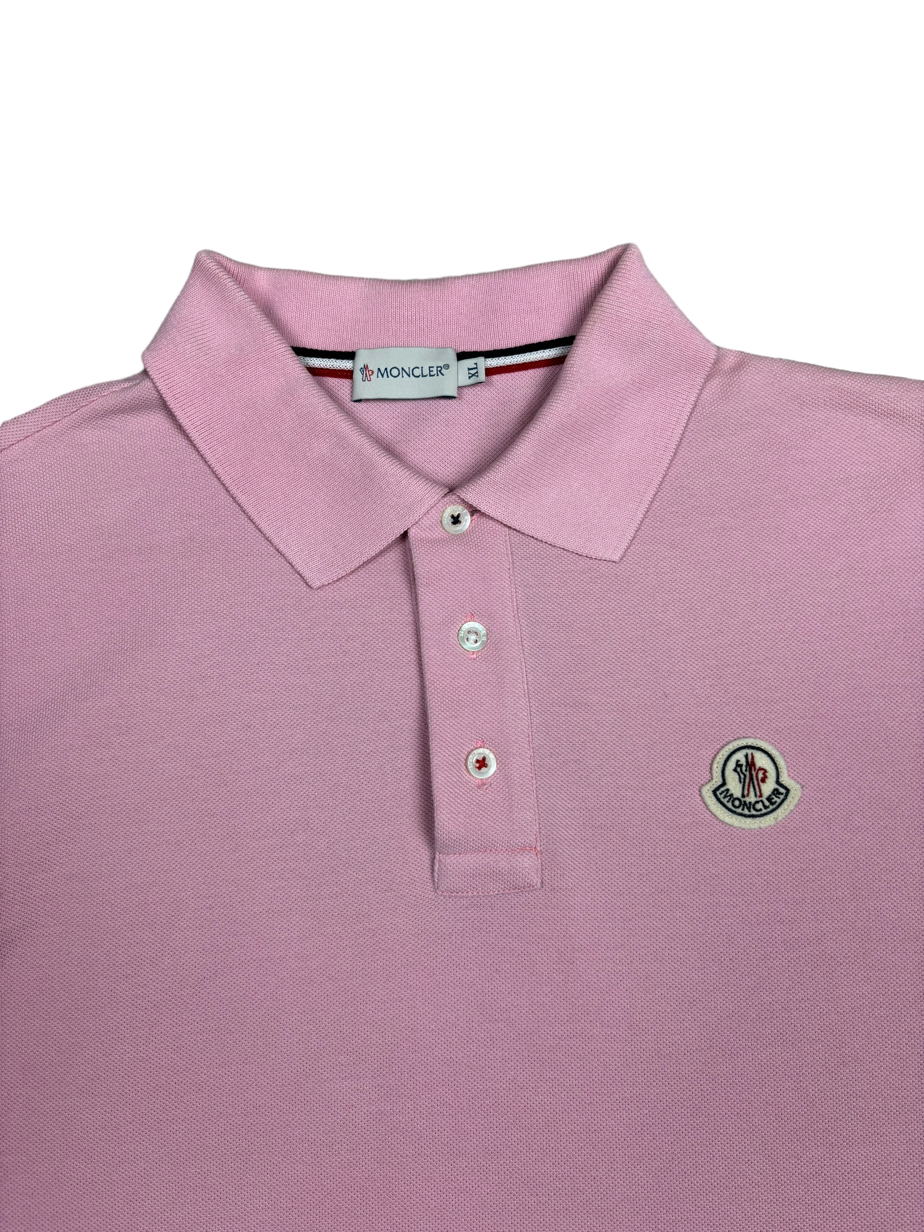 Polo Moncler rose taille XL - Vue côté