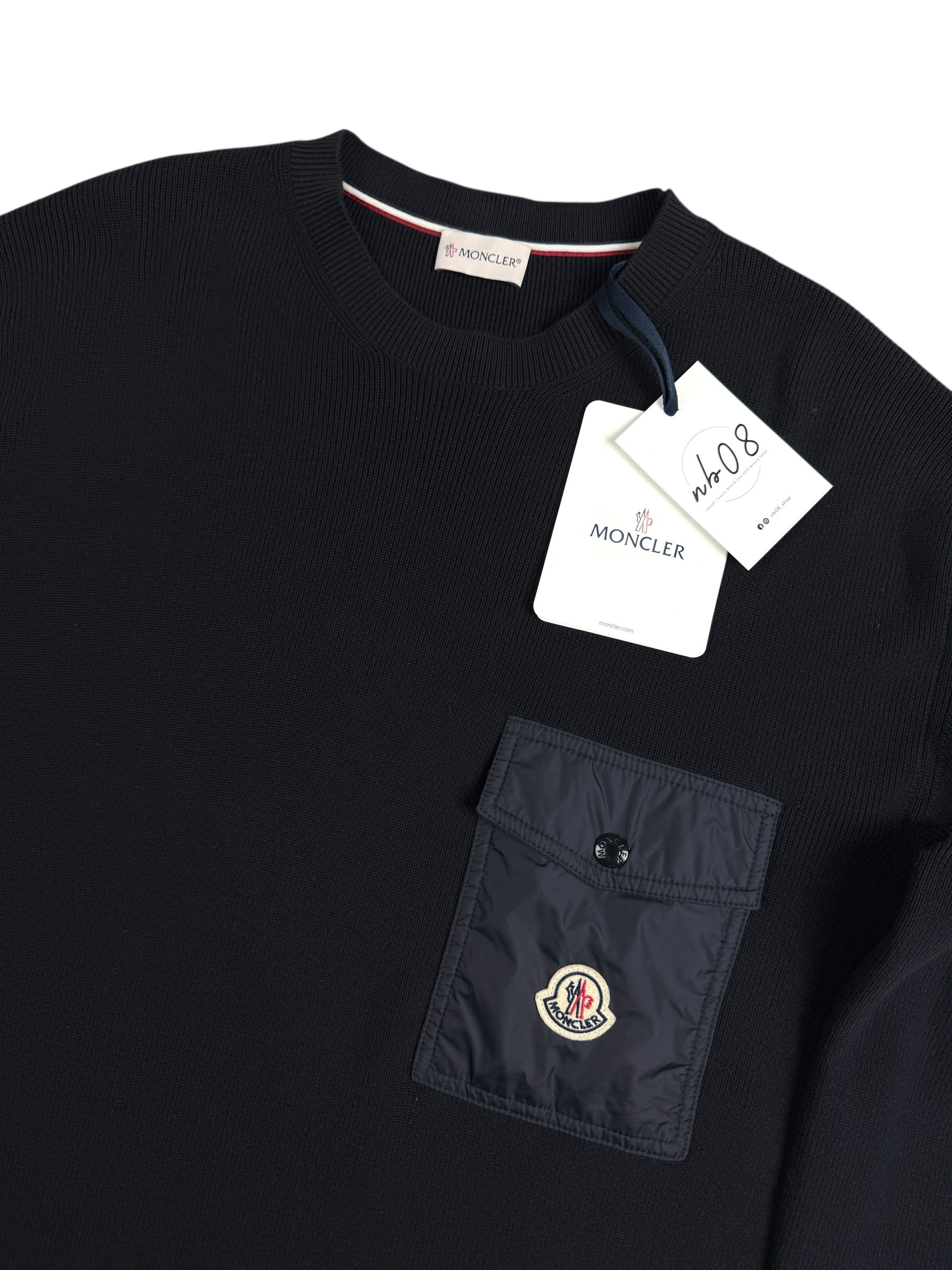Pull Moncler marine taille M - Vue de dos