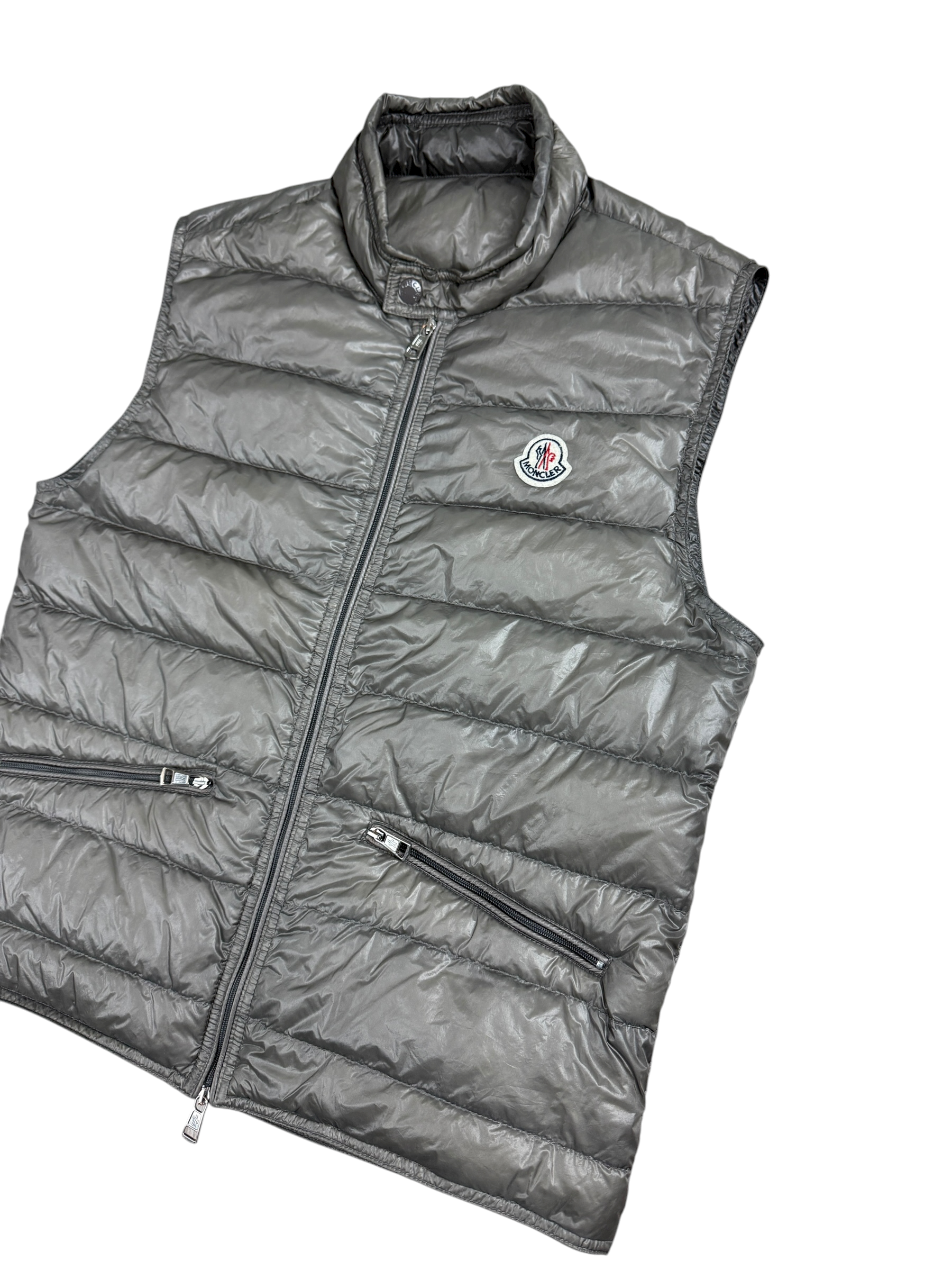 Veste Moncler gris métallisé taille 1 - Vue de dos