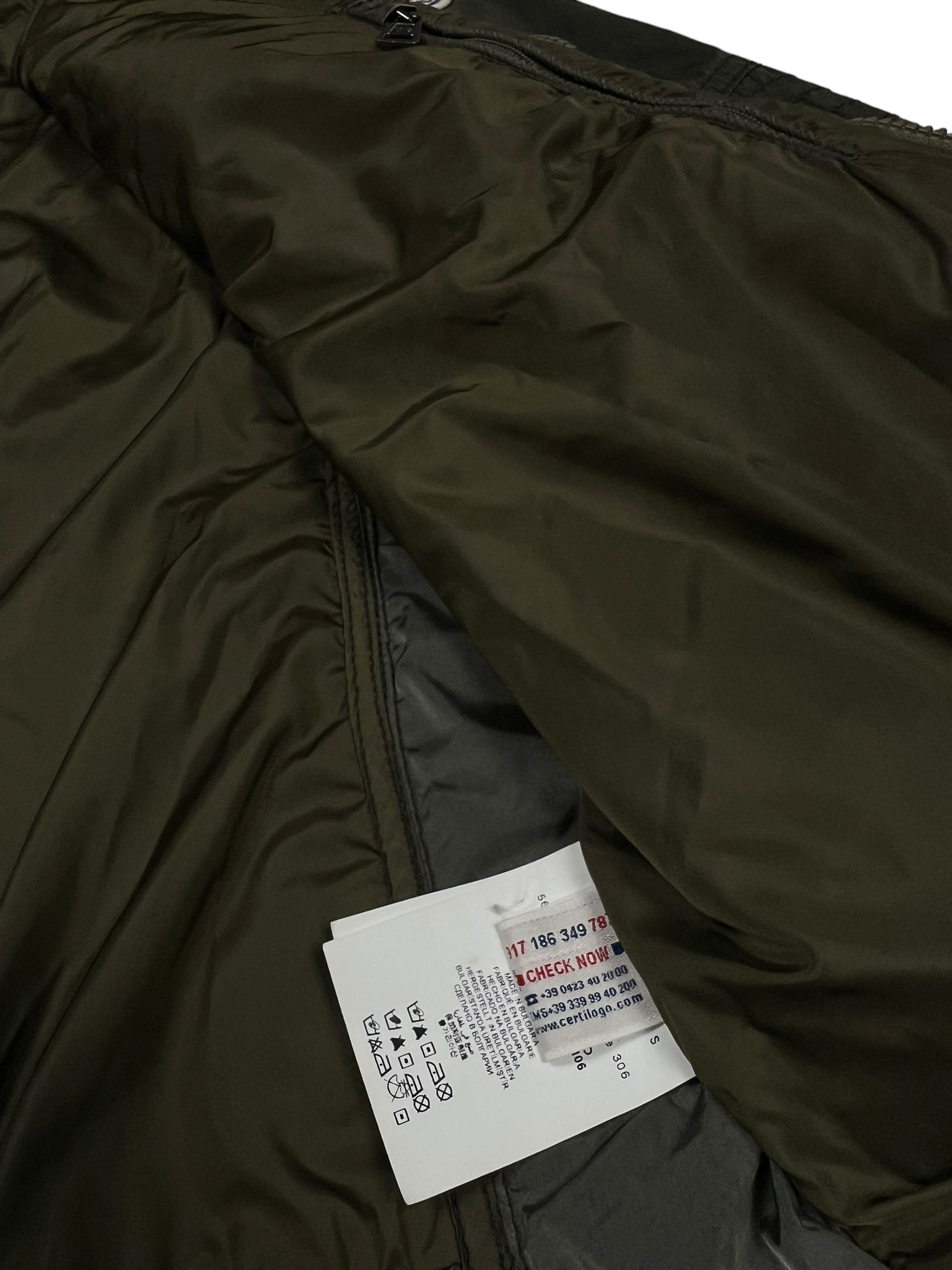 Veste Moncler kaki taille L - Vue côté