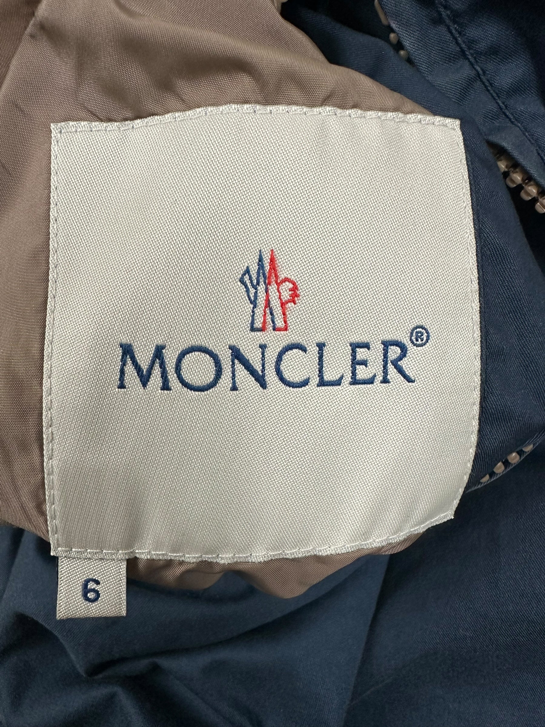 Veste Moncler marine / marron taille 6 - Vue côté