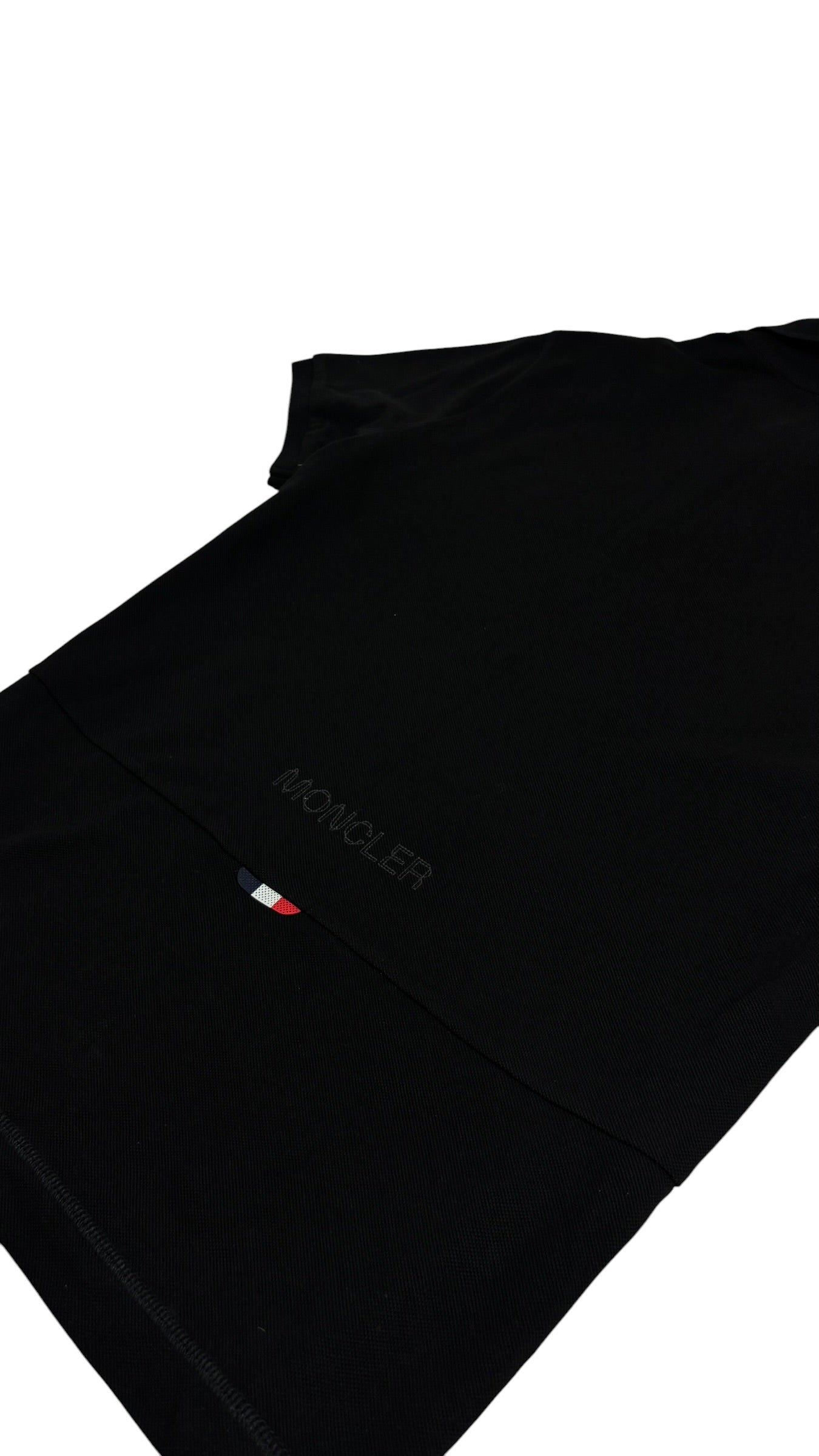 Polo manches courtes Moncler noir taille M - vue 3/4