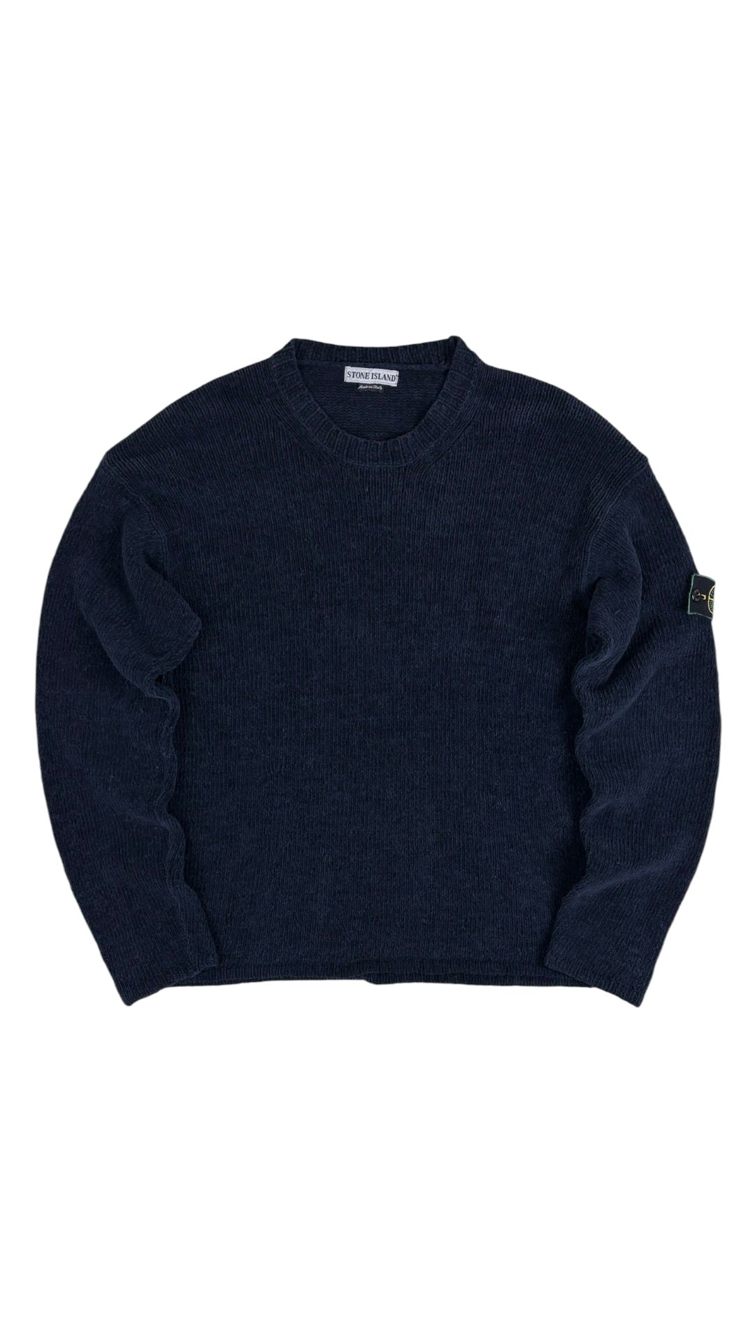 Pull Stone Island Vintage en Maille marine taille L - Vue de face