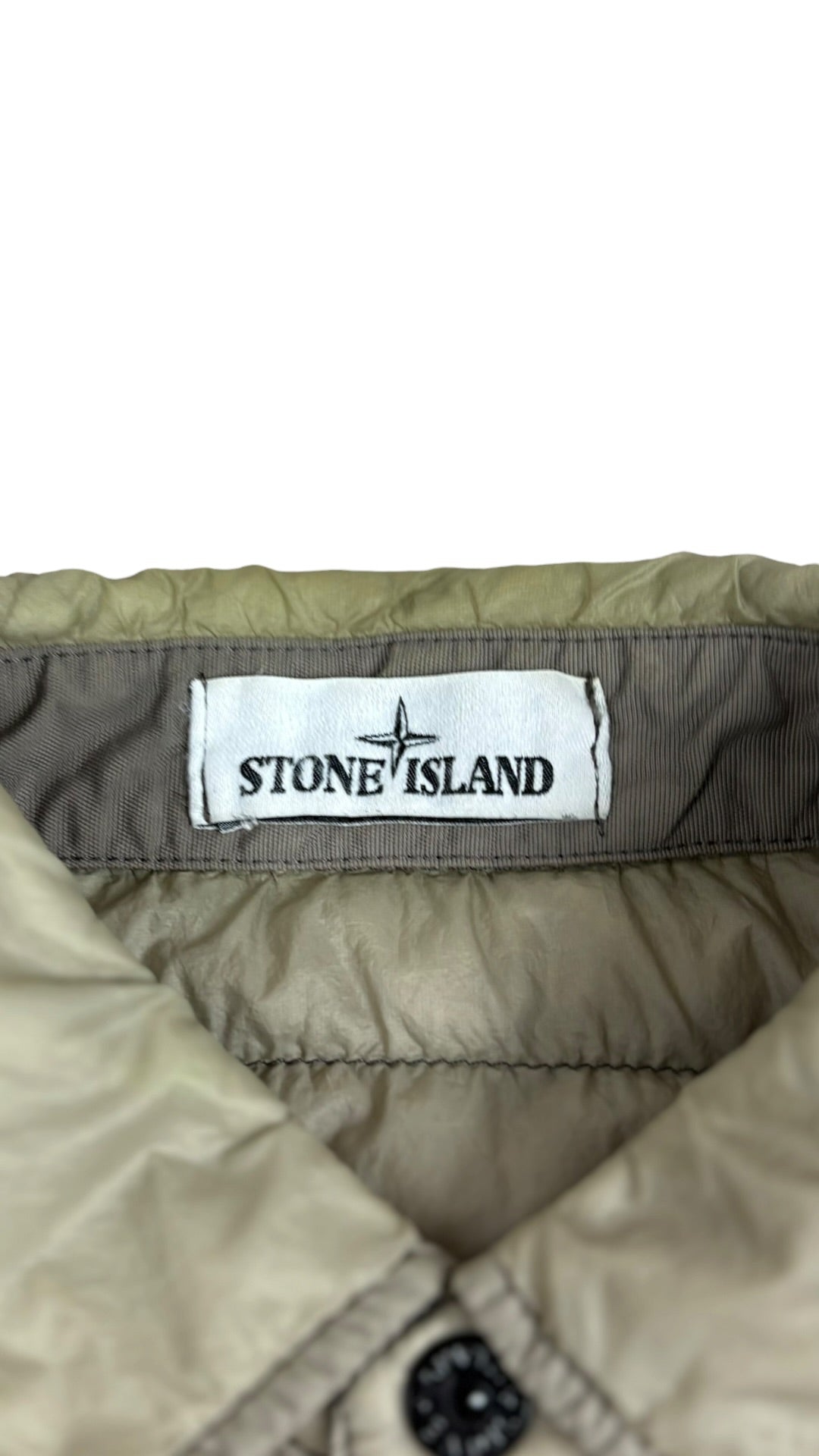 Doudoune Stone Island Garment Dyed Micro Yarn Down Jacket beige taille S - Détail