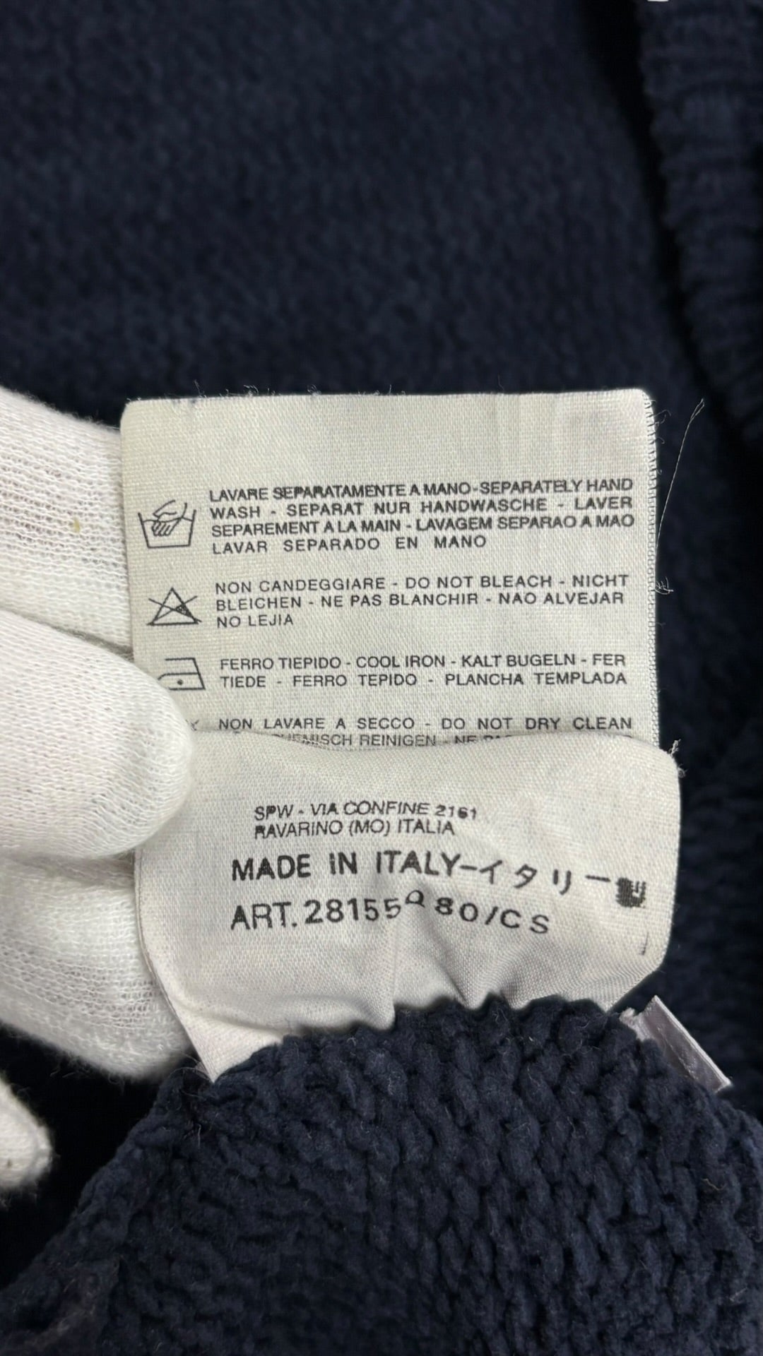 Pull Stone Island Vintage en Maille marine taille L - Logo et étiquette