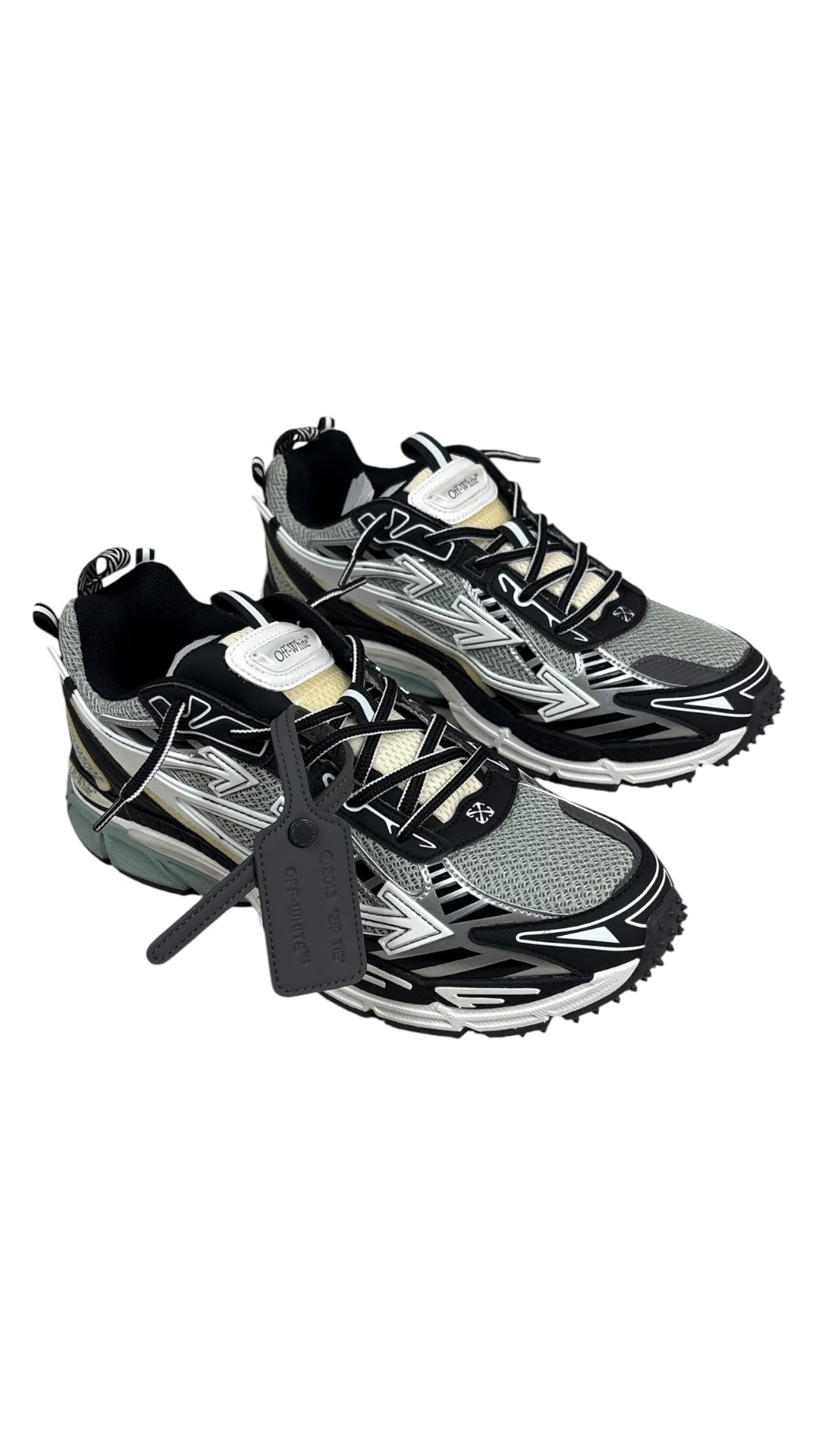 Sneakers Off-White Be Right Back gris clair noir neuf - vue 3/4