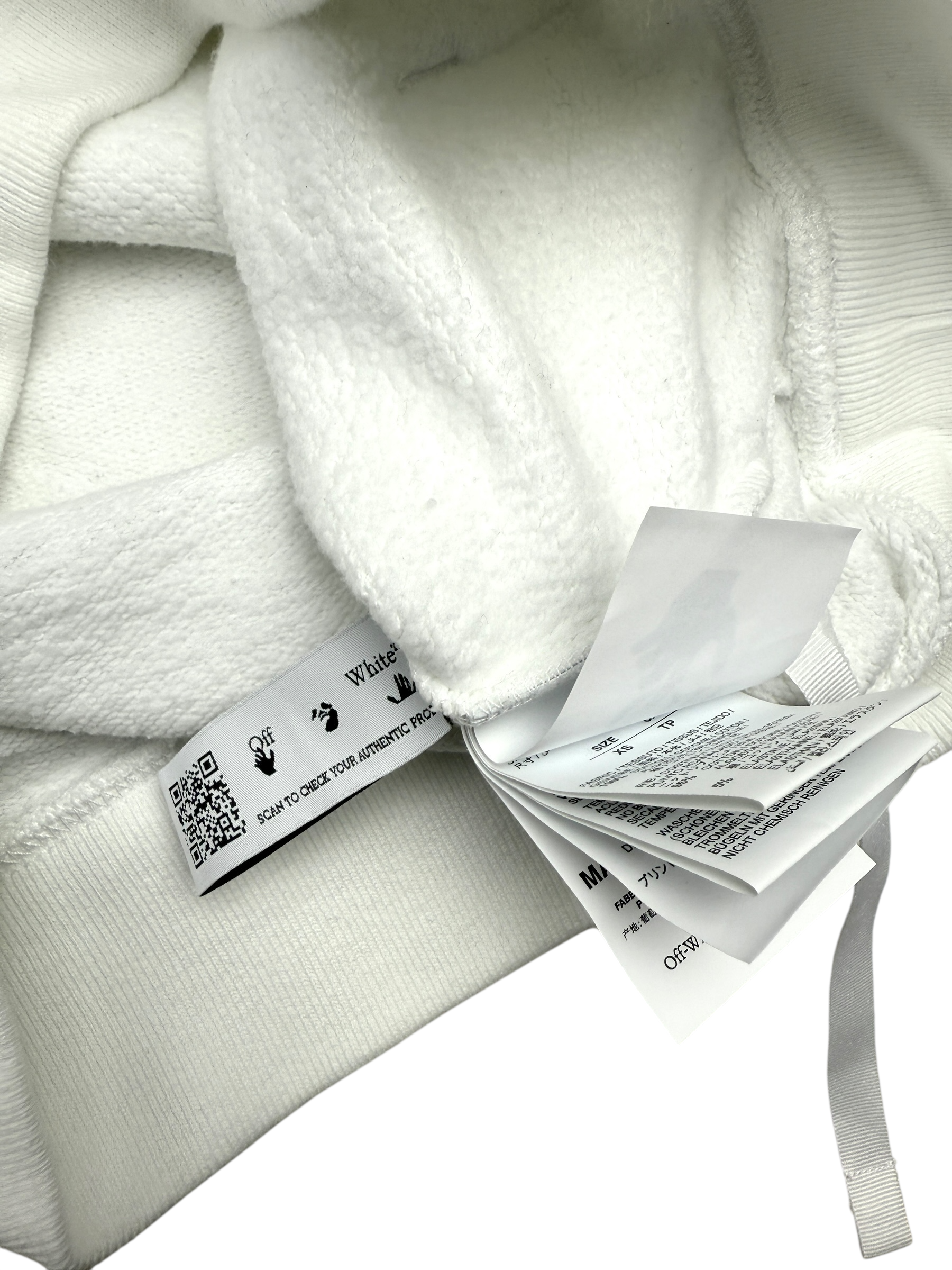 Sweat Off White blanc taille XS - Logo et étiquette