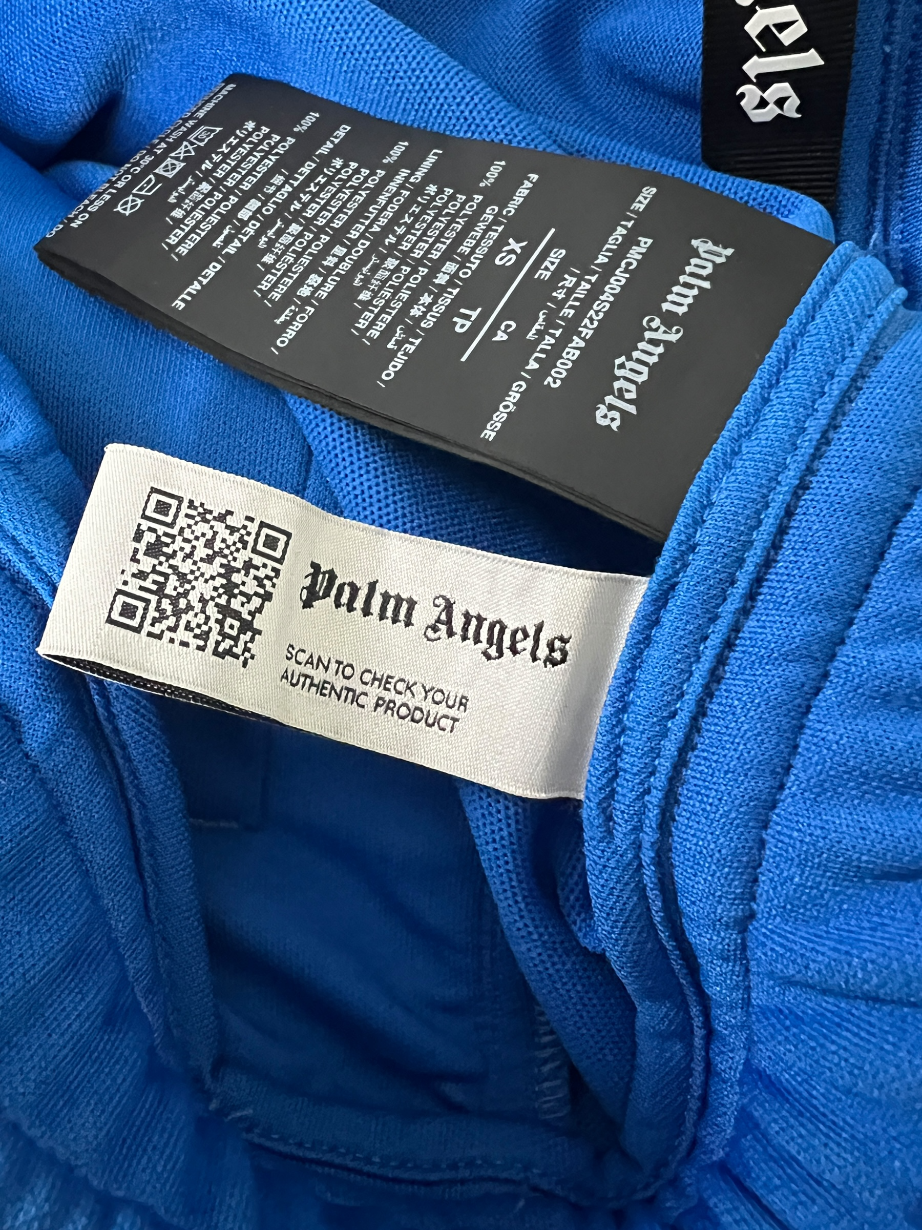 Jogging Palm Angels bleu taille XS - Logo et étiquette