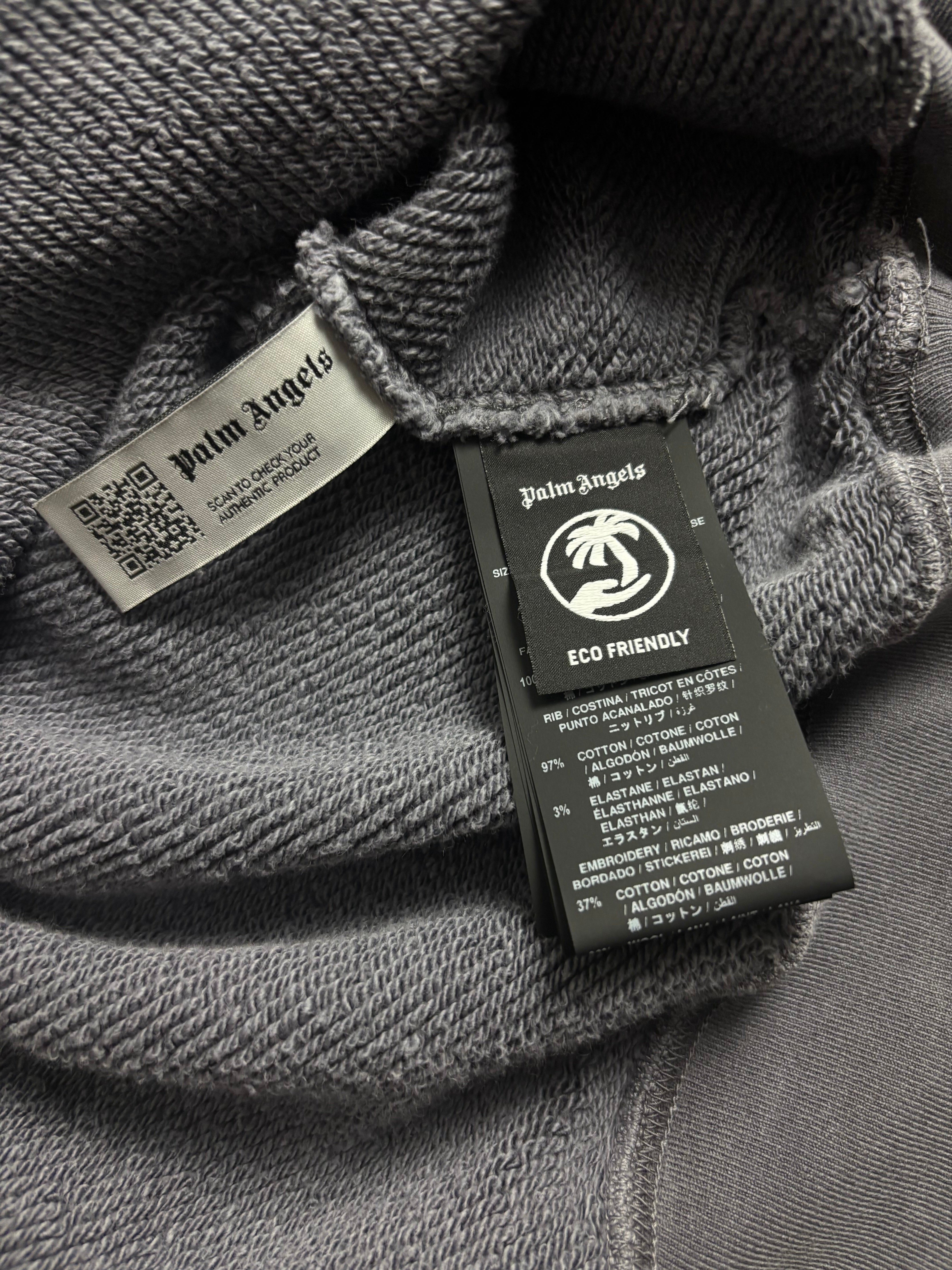 Pull Palm Angels gris taille S - Logo et étiquette