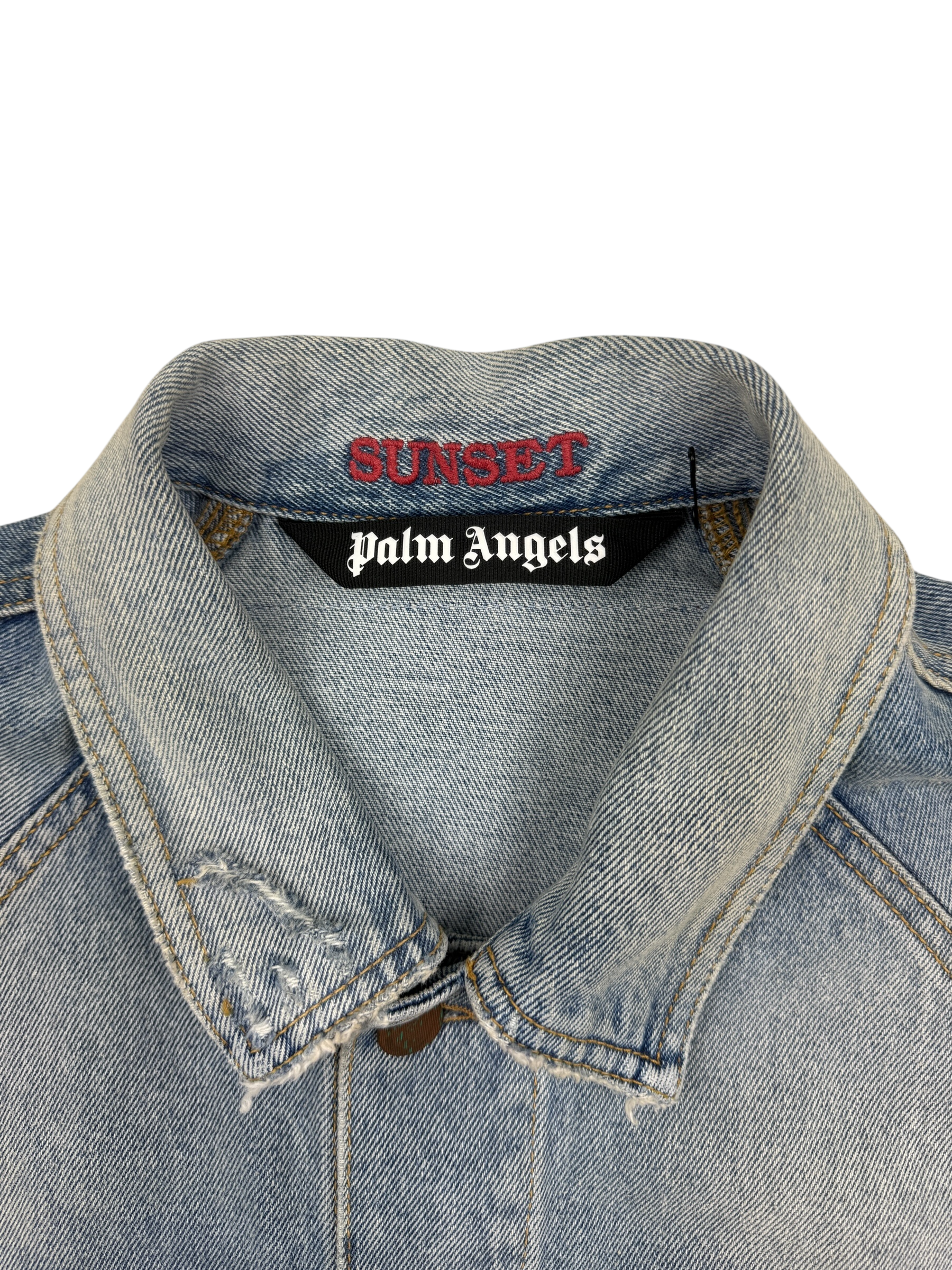 Veste Palm Angels bleu taille S - Logo et étiquette