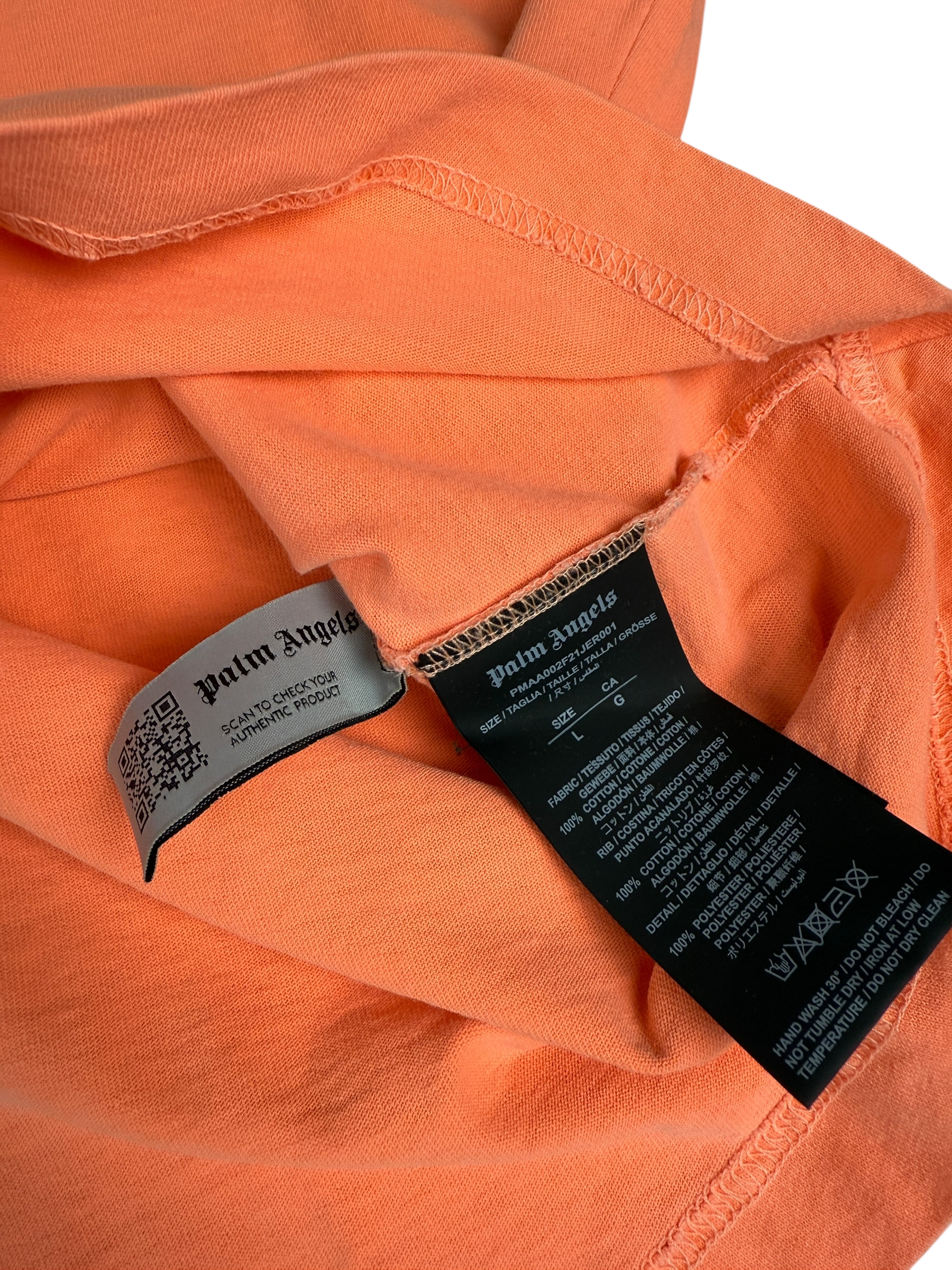 Veste Palm Angels orange taille L - Logo et étiquette