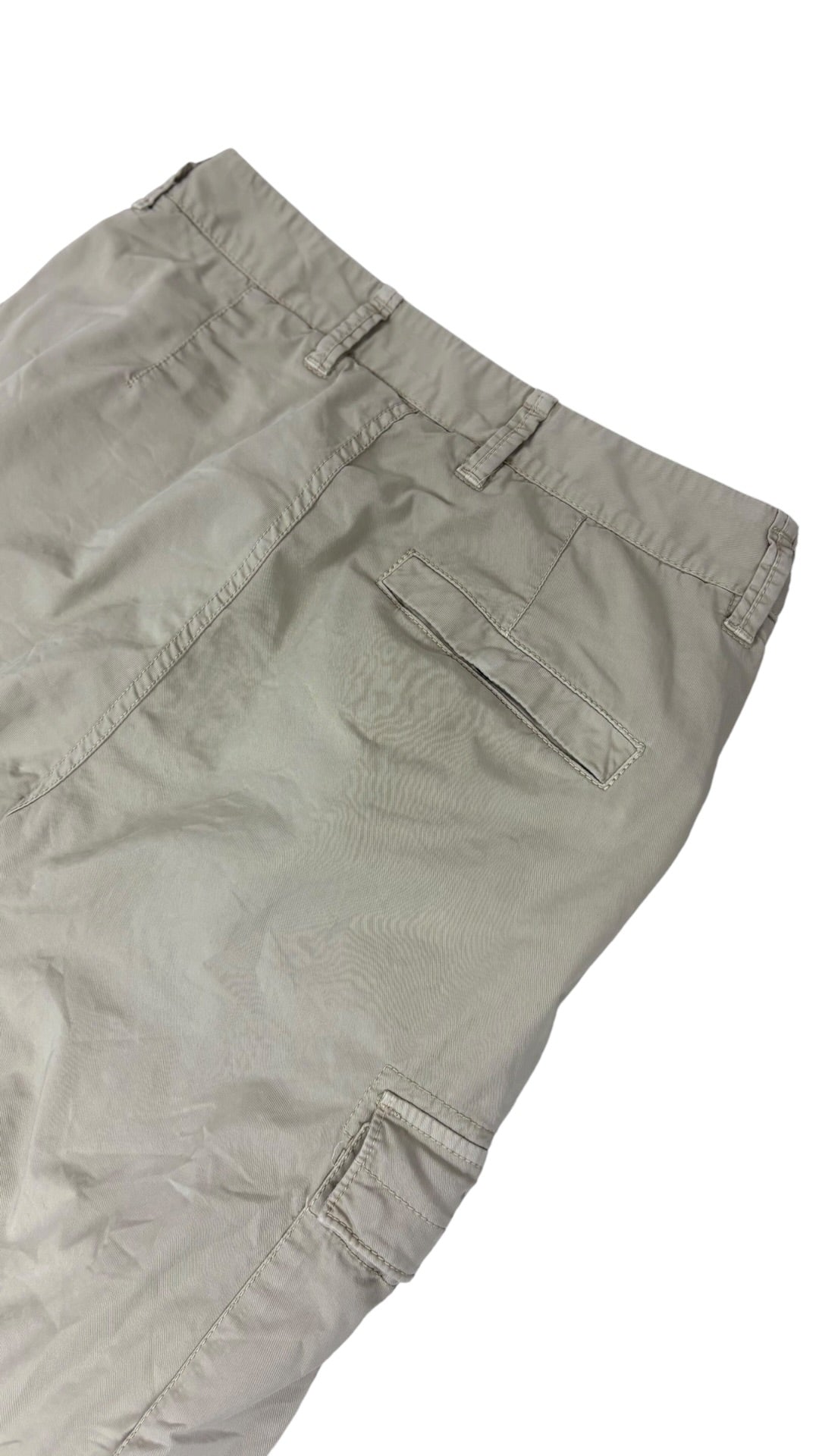 Pantalon cargo Stone Island crème W28 reconditionné - détail | Authentique NB08