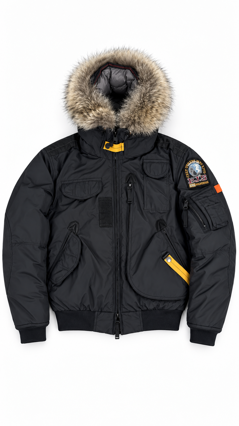 Doudoune Bomber Parajumpers Gobi gris anthracite taille M, seconde main authentifiée NB08 — vue 1