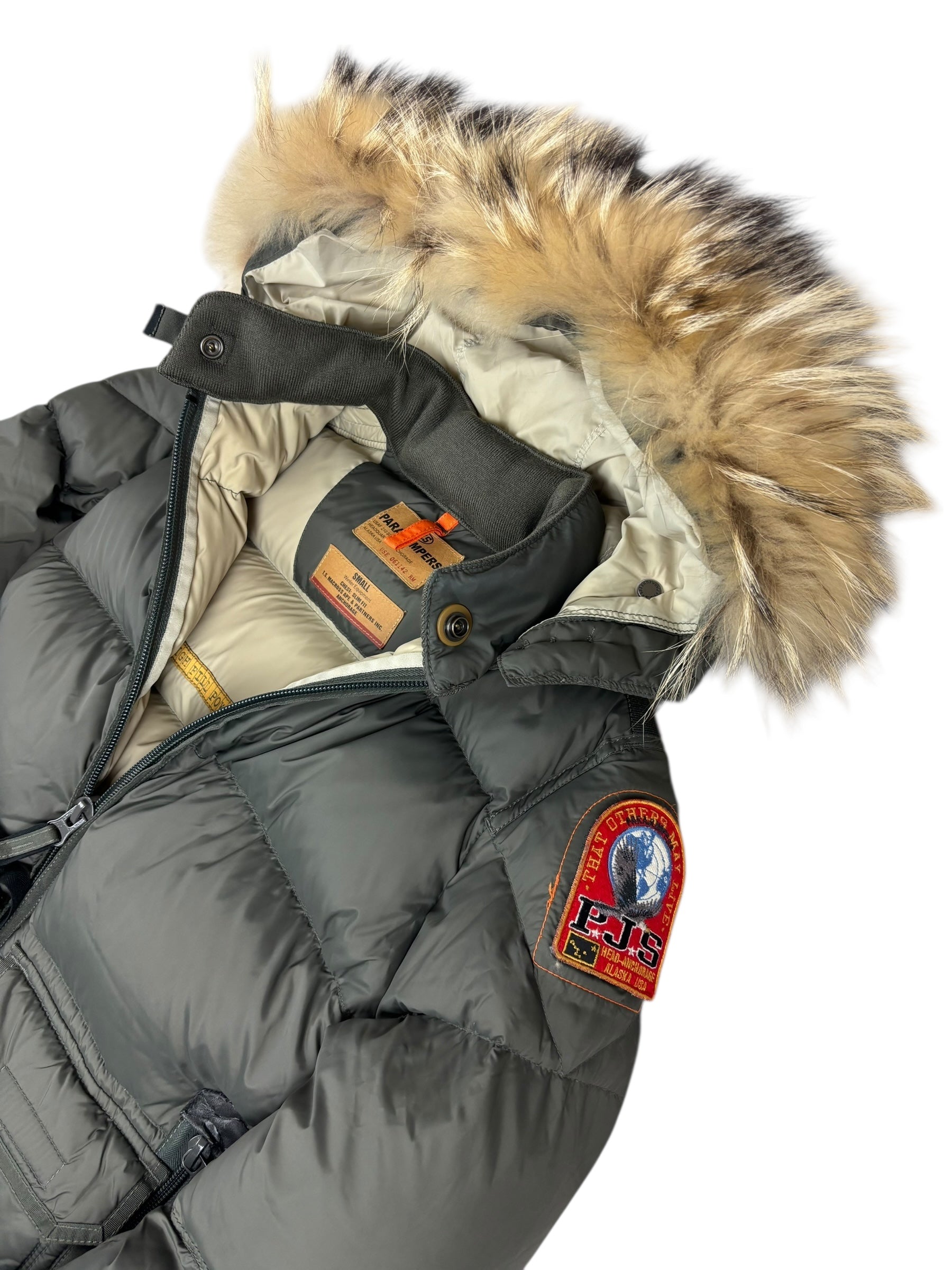 Doudoune Parajumpers kaki grisé taille 14 ans - Vue de dos