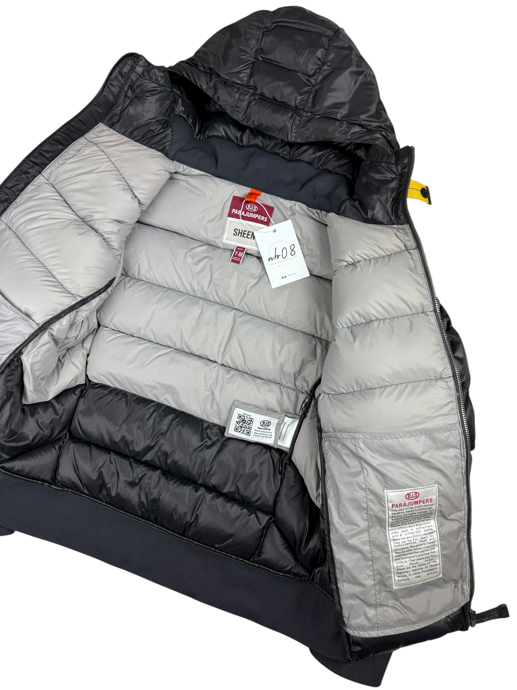 Doudoune Parajumpers noir taille XS - Logo et étiquette