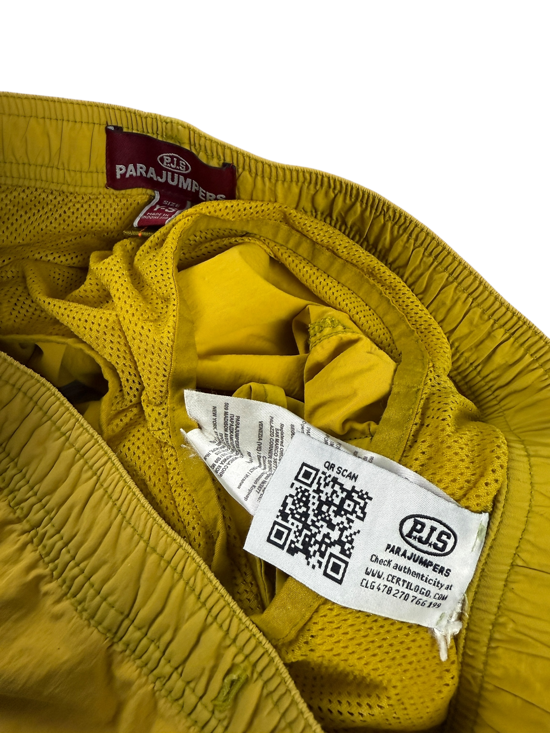 Short Parajumpers jaune taille S - Logo et étiquette