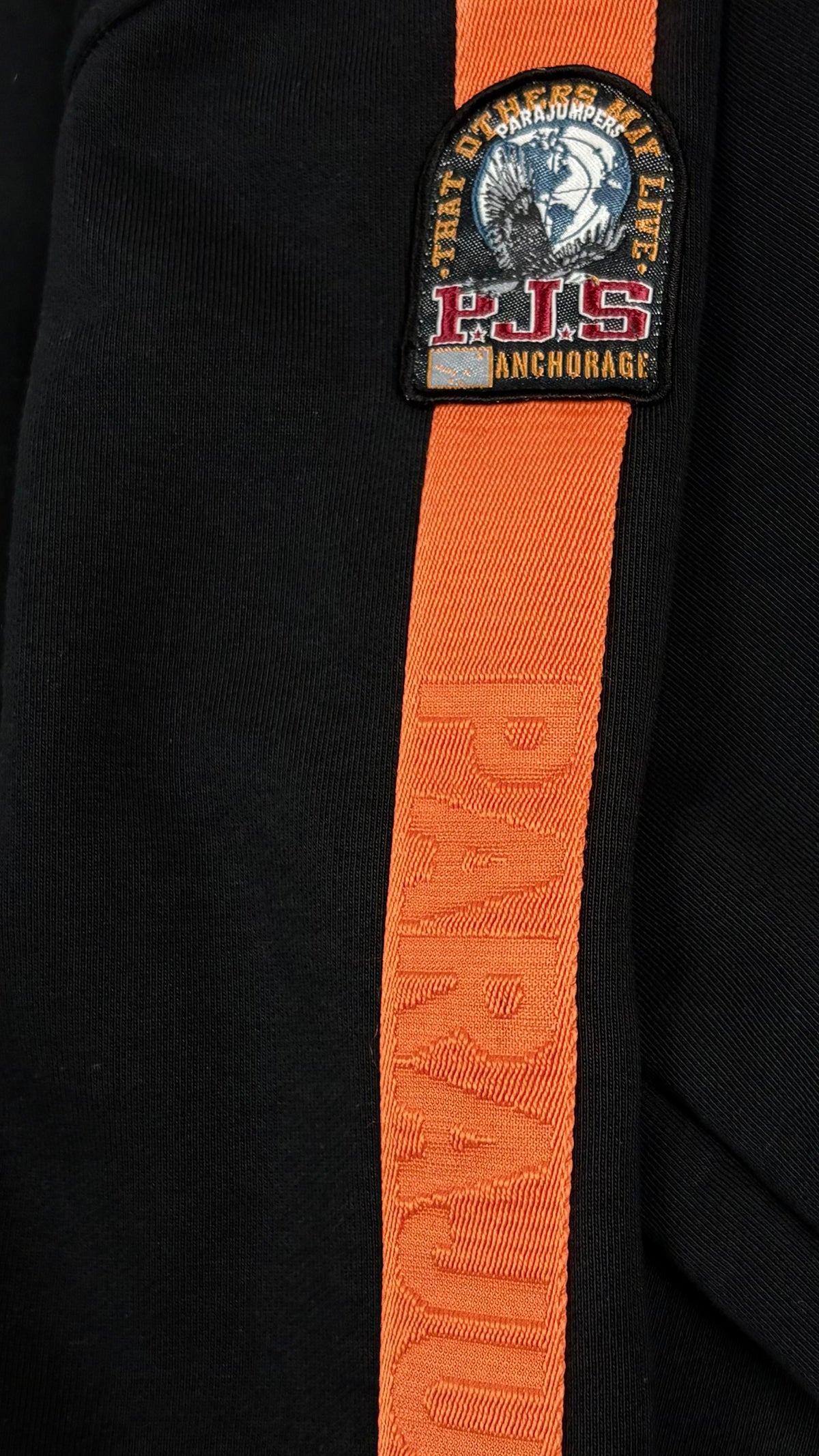 Sweat-shirt Parajumpers Fleece à Bandes noir, détail étiquettes et finitions — vue 3