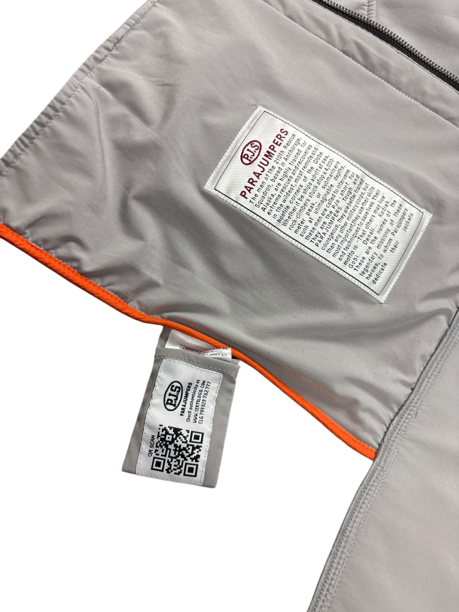 Veste Parajumpers gris taille S - Logo et étiquette