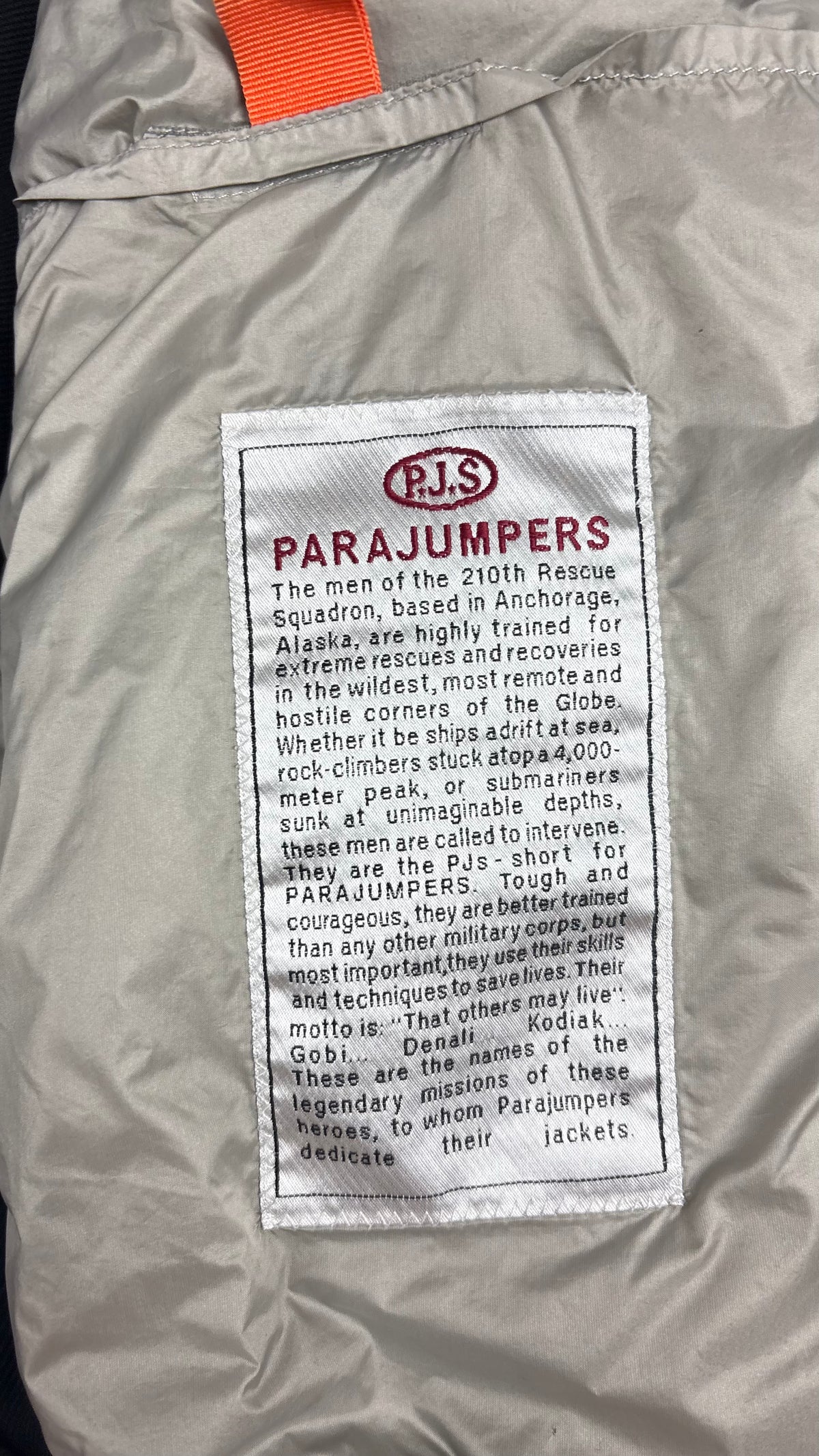 Veste Hybride Parajumpers kaki / noir taille XS, détail étiquettes et finitions — vue 5