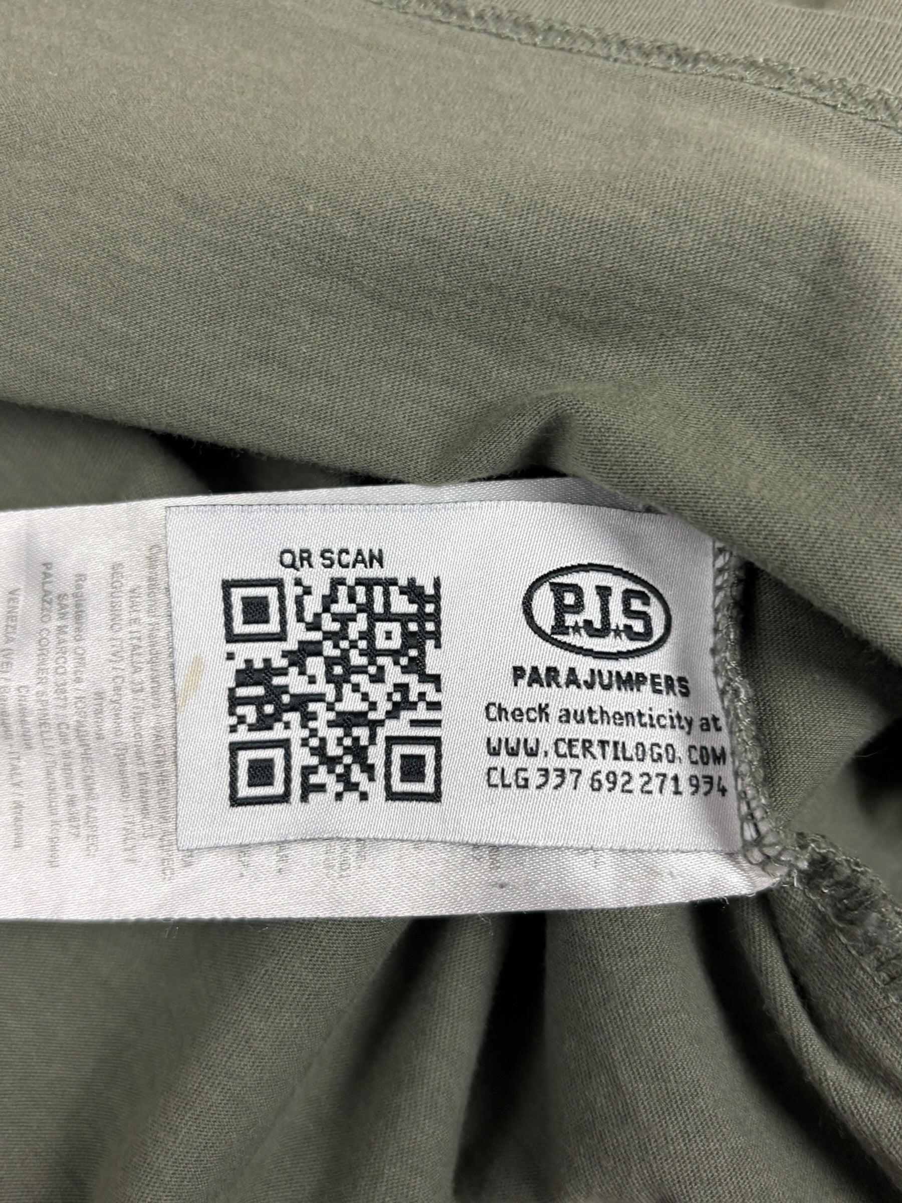 Veste Parajumpers kaki taille L - Logo et étiquette