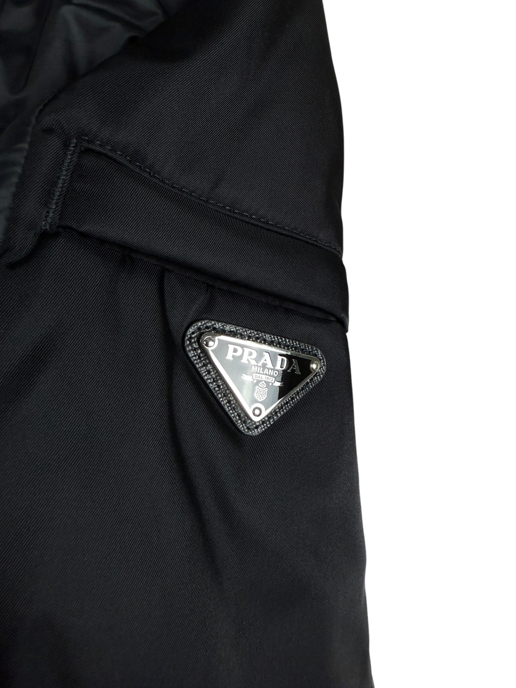 Doudoune Prada noir / bleu taille S - Détail