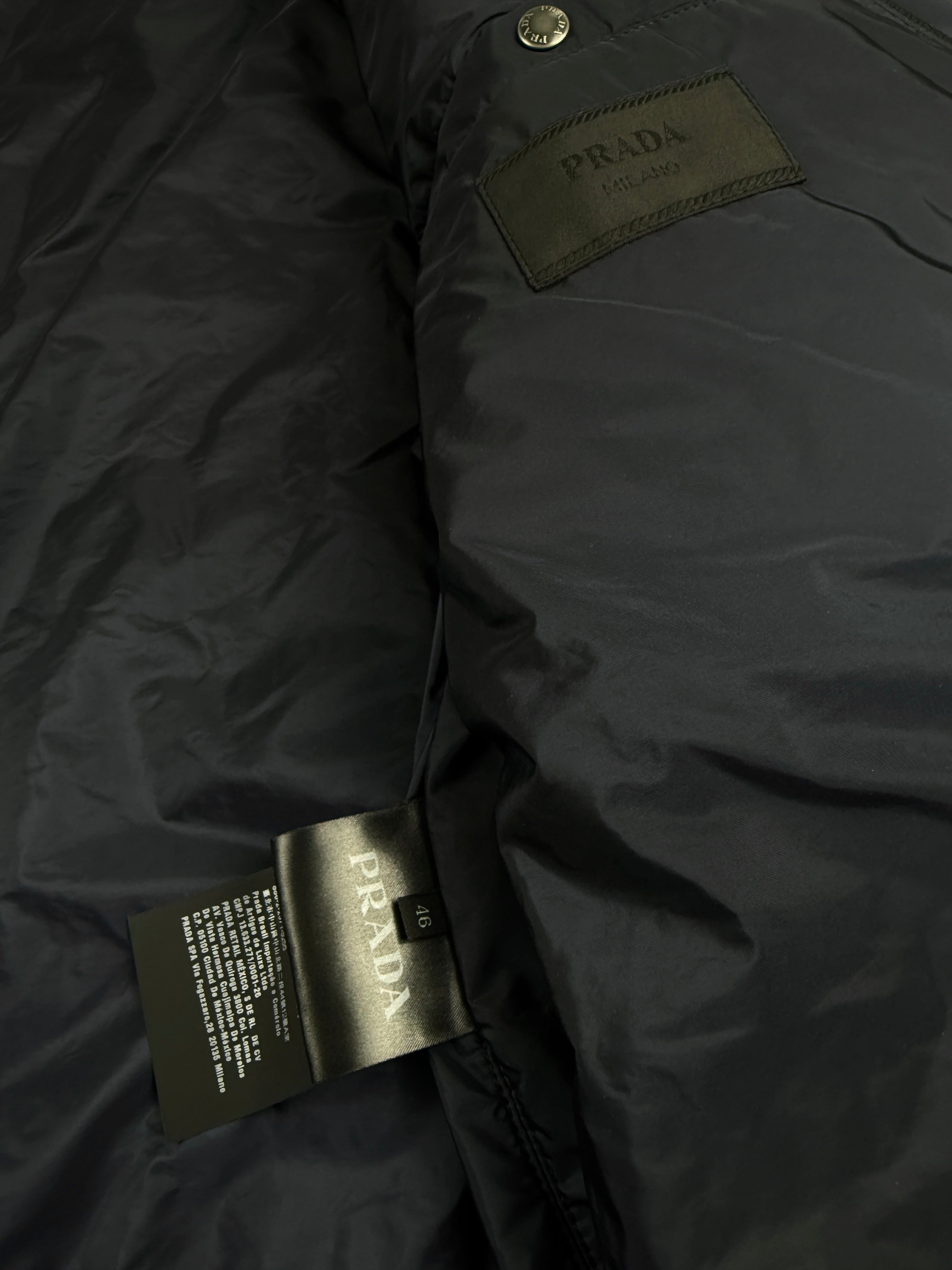 Parka PRADA marine taille M - Logo et étiquette