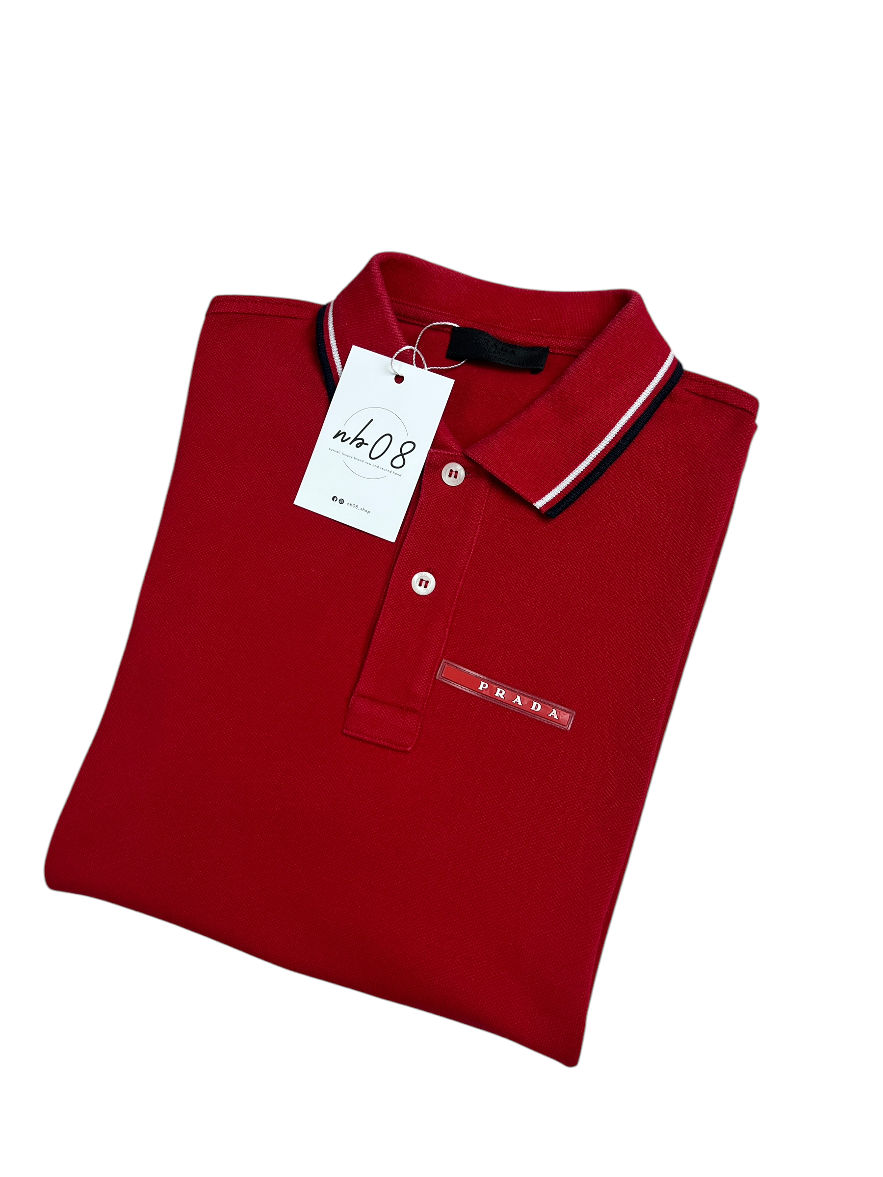 Polo Prada rouge taille XS - Détail