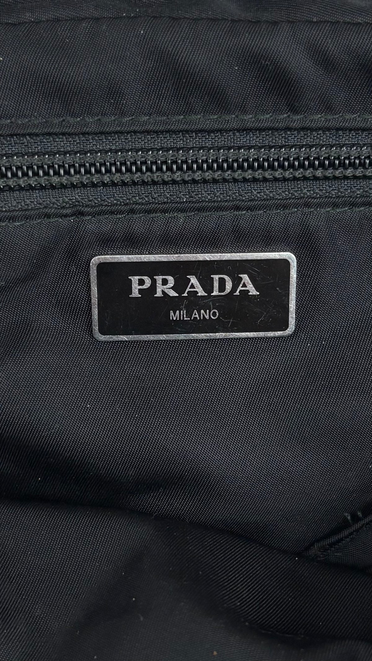 Sacoche Banane Prada Tessuto noir, détail matière et finitions — vue 6