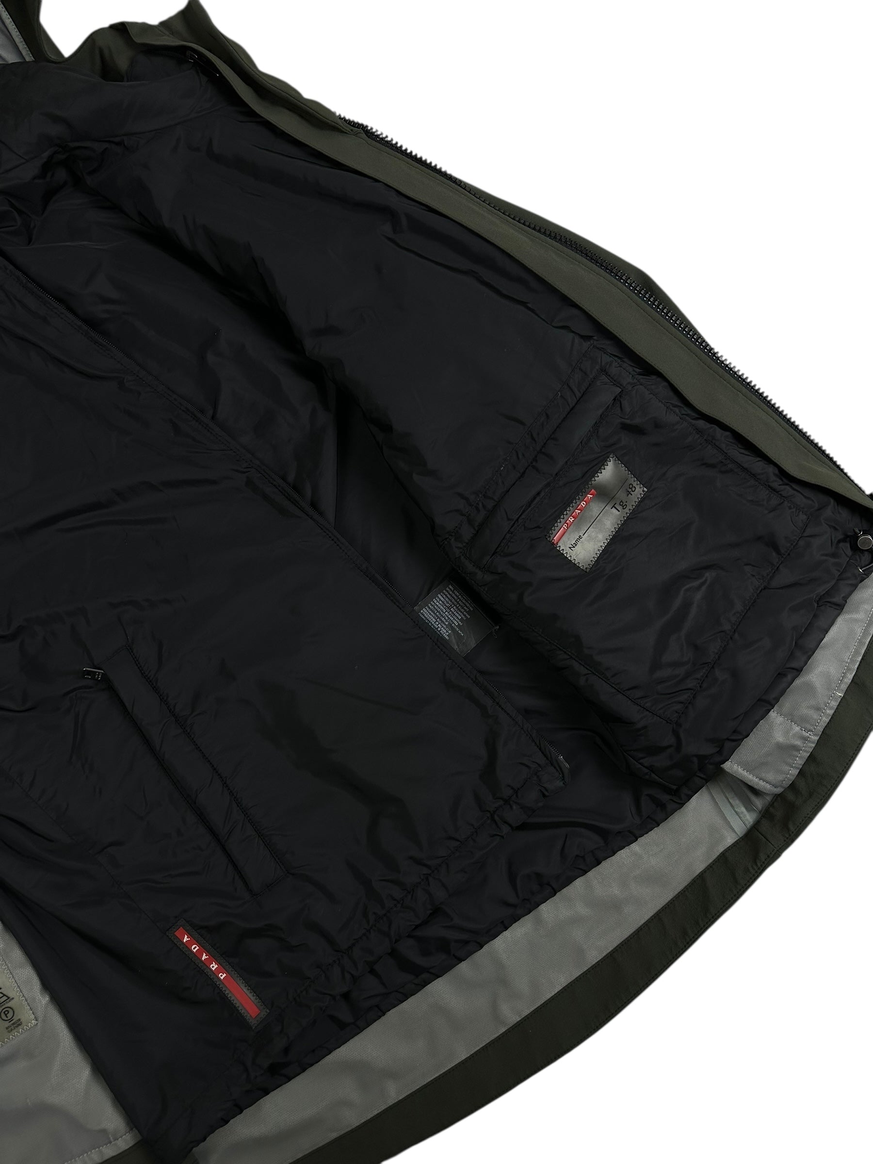 Veste Prada kaki / noir taille 48 - Logo et étiquette