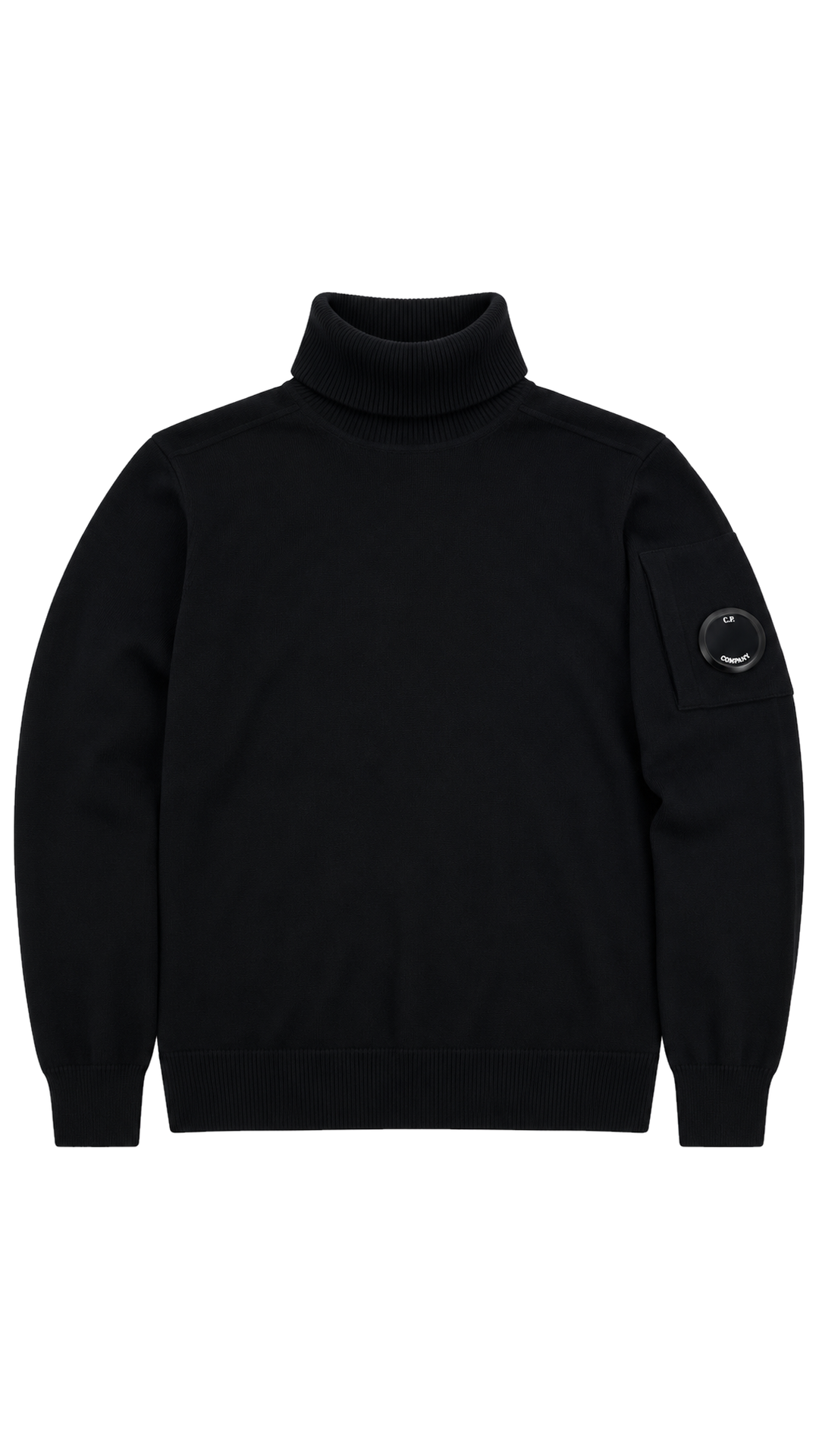 Pull Col Roulé C.P Company Lens en Laine noir, taille 54 – vue de face – NB08 Shop