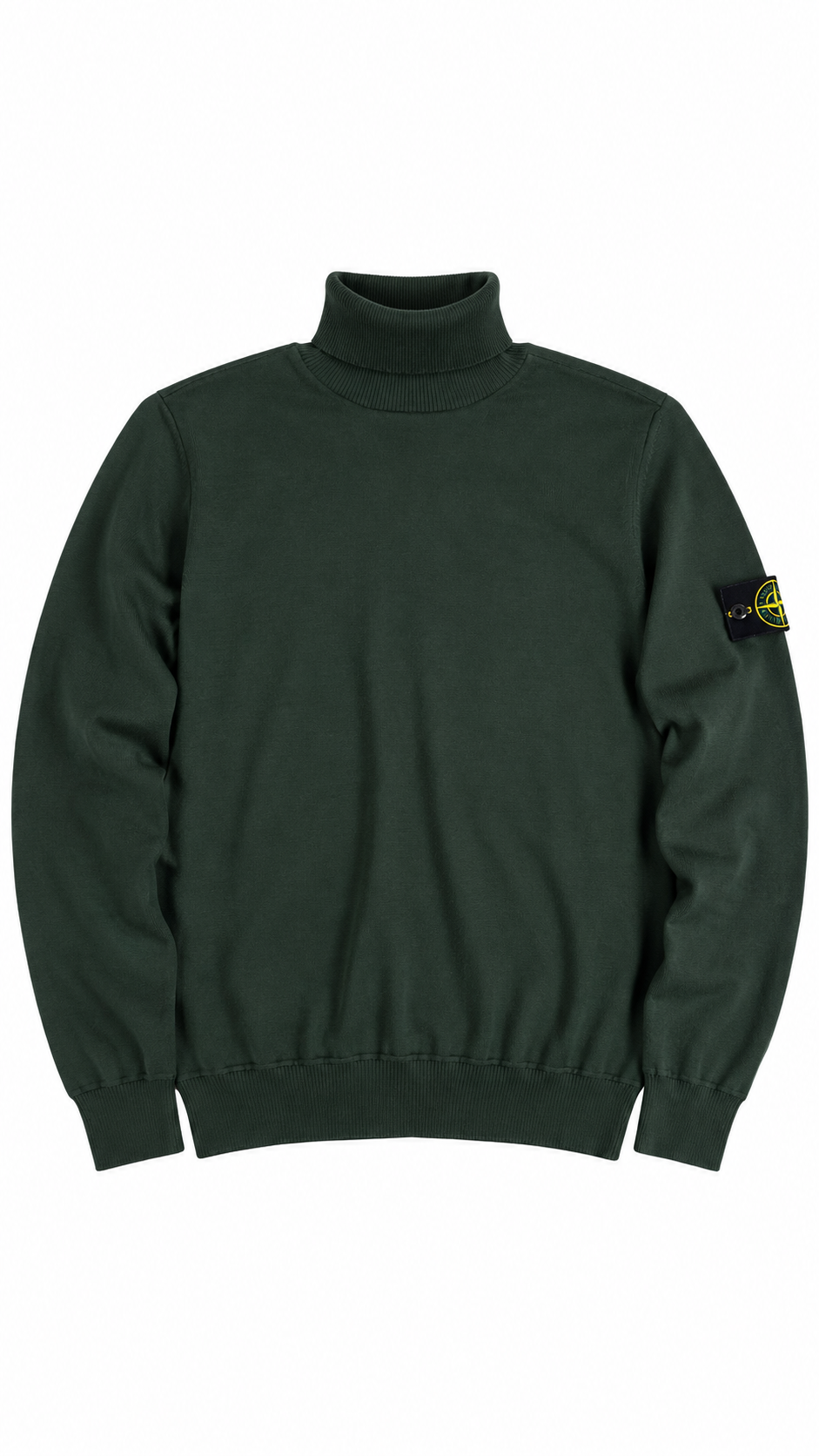 Pull Col Roulé Stone Island en Laine vert, taille XL – vue de face – NB08 Shop