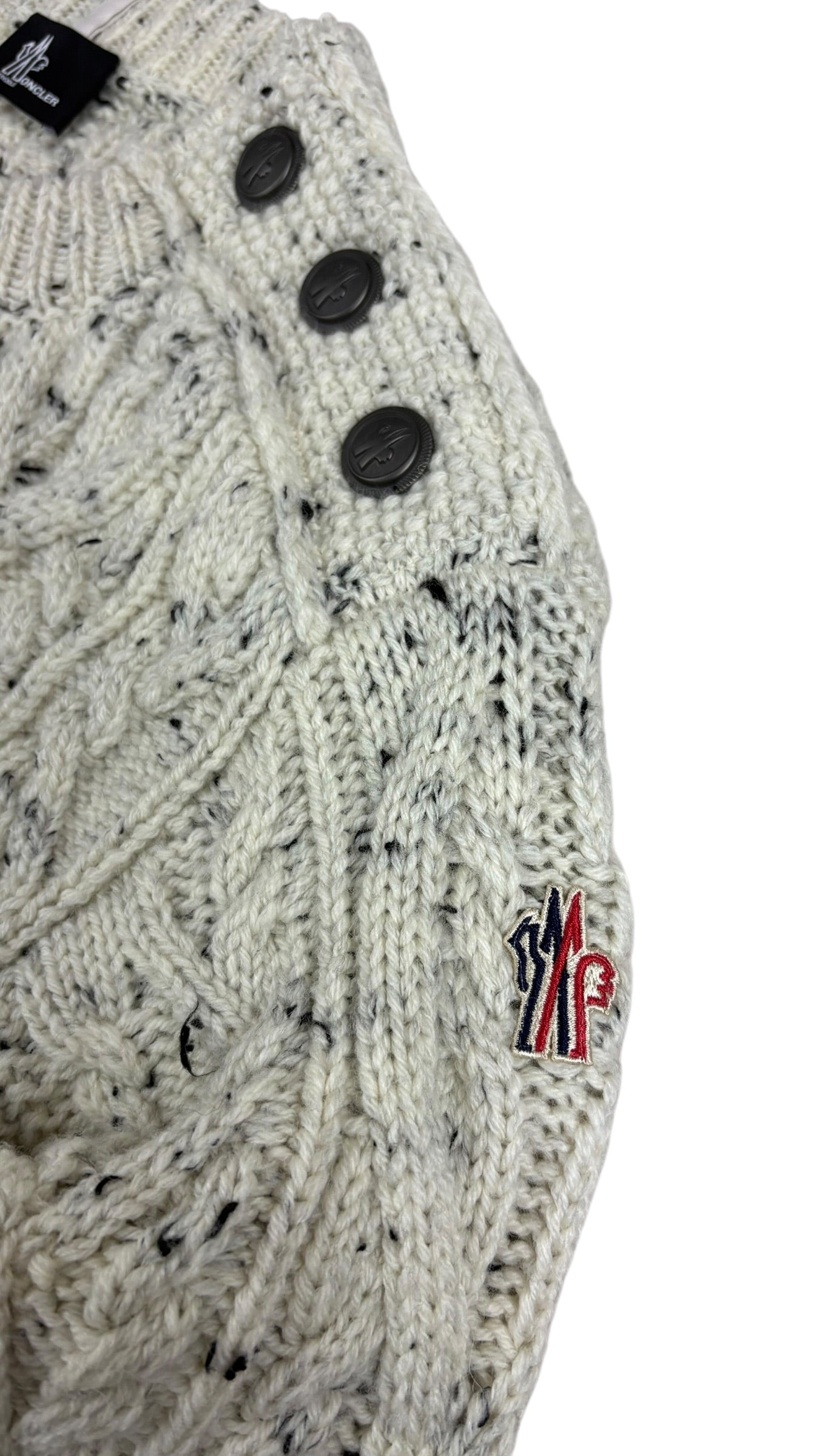 Pull en laine Moncler Grenoble crème noir taille L neuf - vue 2/4