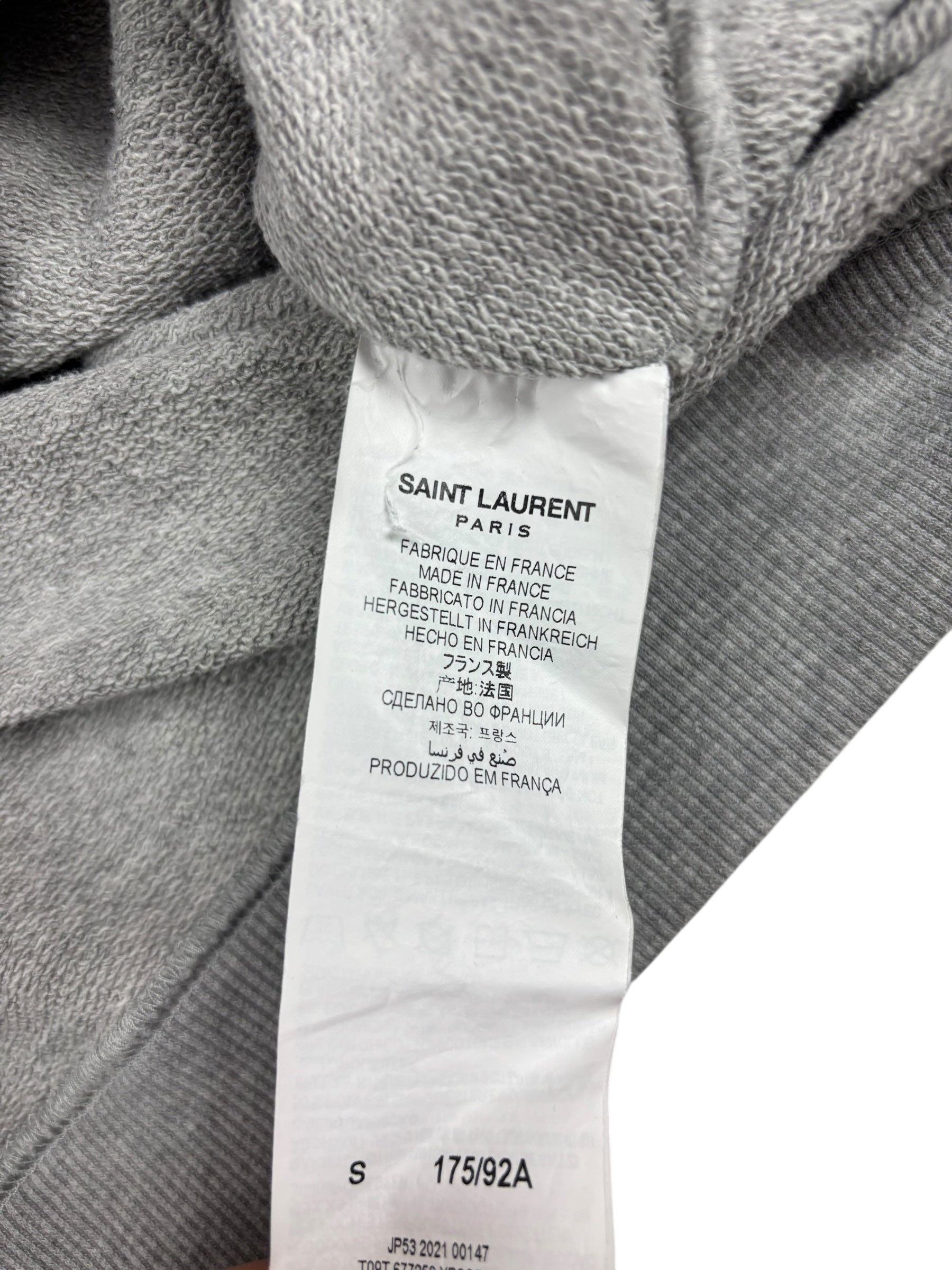 Hoodie Saint Laurent gris taille S - Détail