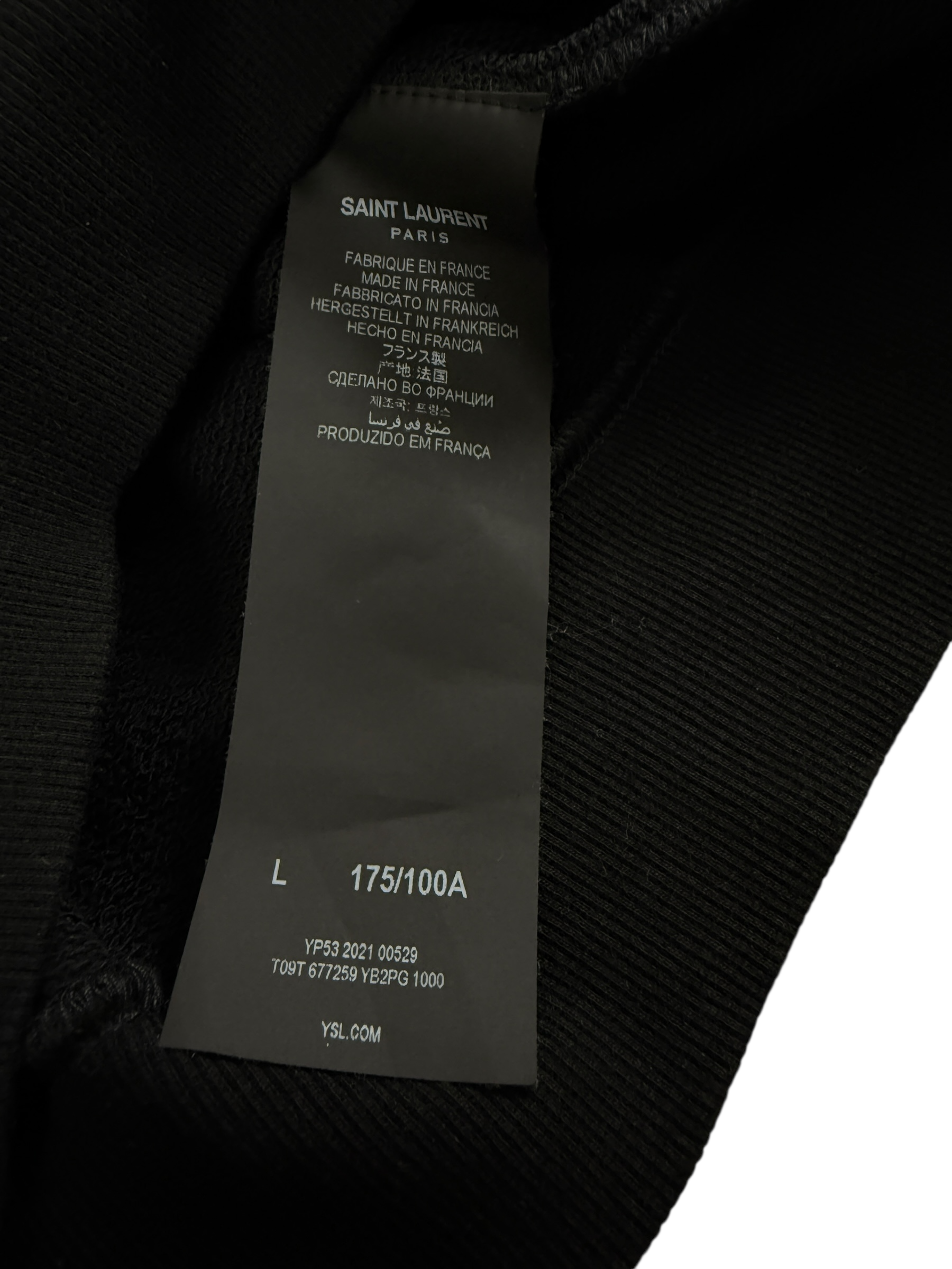 Sweat Saint Laurent noir taille L - Détail