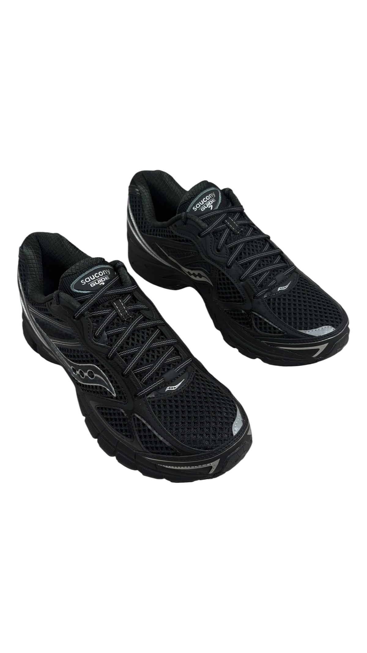 Sneakers Saucony Progrid Guide 7 noir argent neuf - vue 3/4