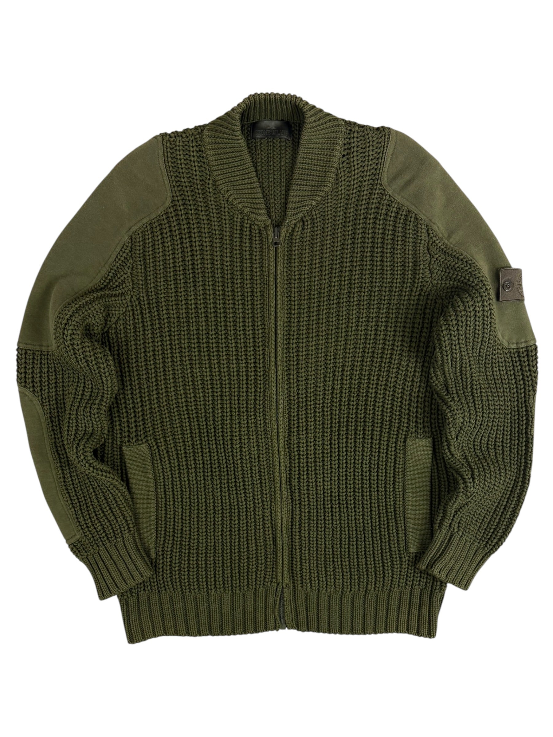 Cardigan Stone Island kaki taille XL - Vue de face