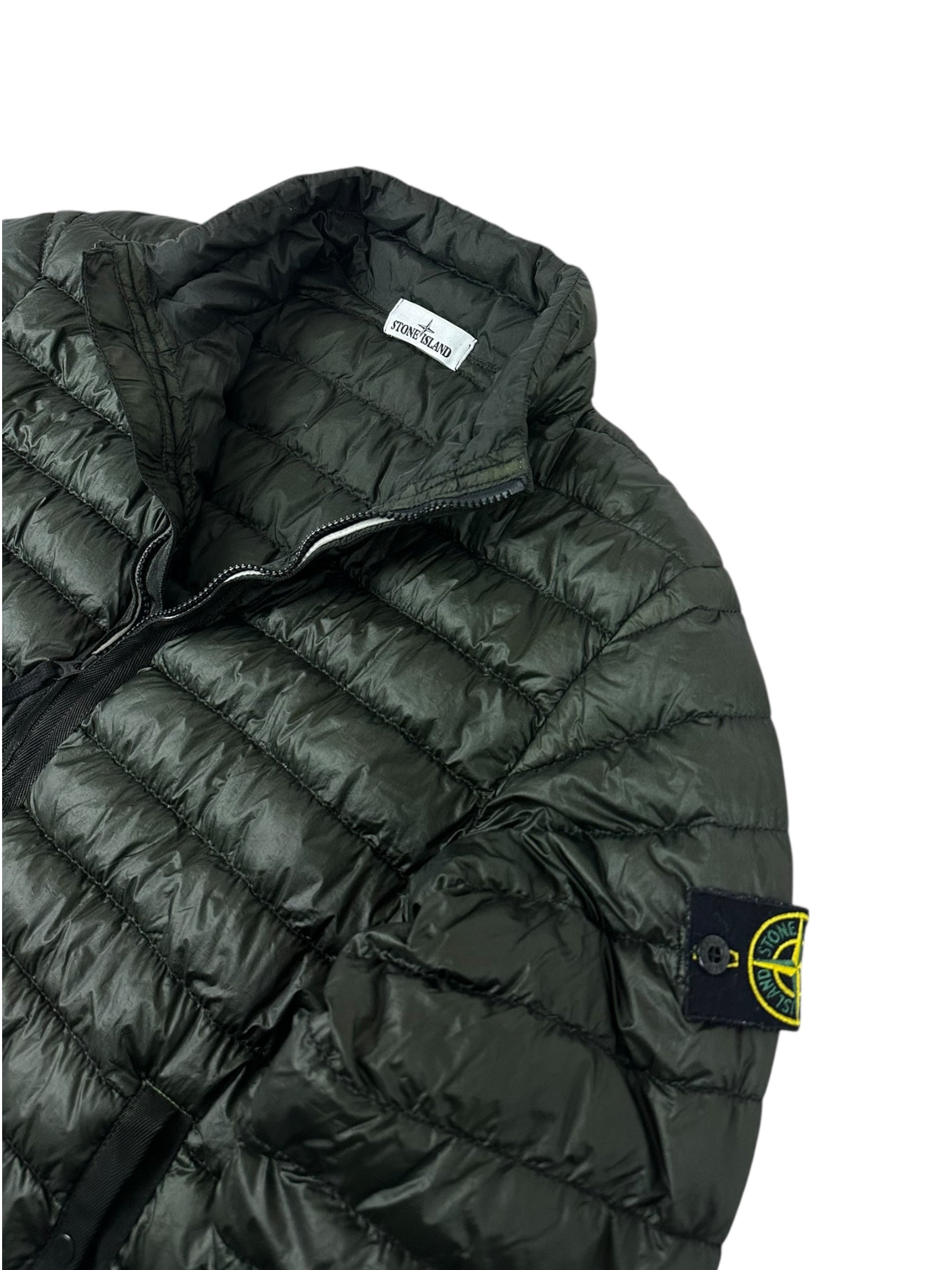 Doudoune Stone Island kaki taille L - Vue de dos