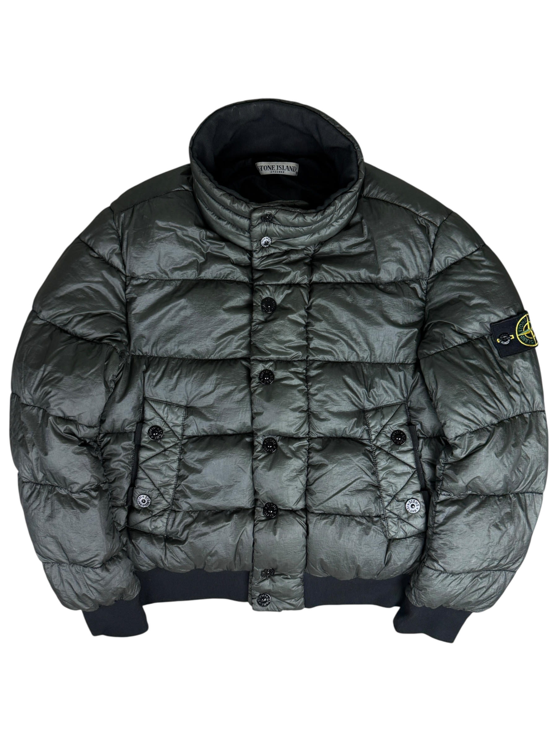 Doudoune Stone Island kaki taille M - Vue de face
