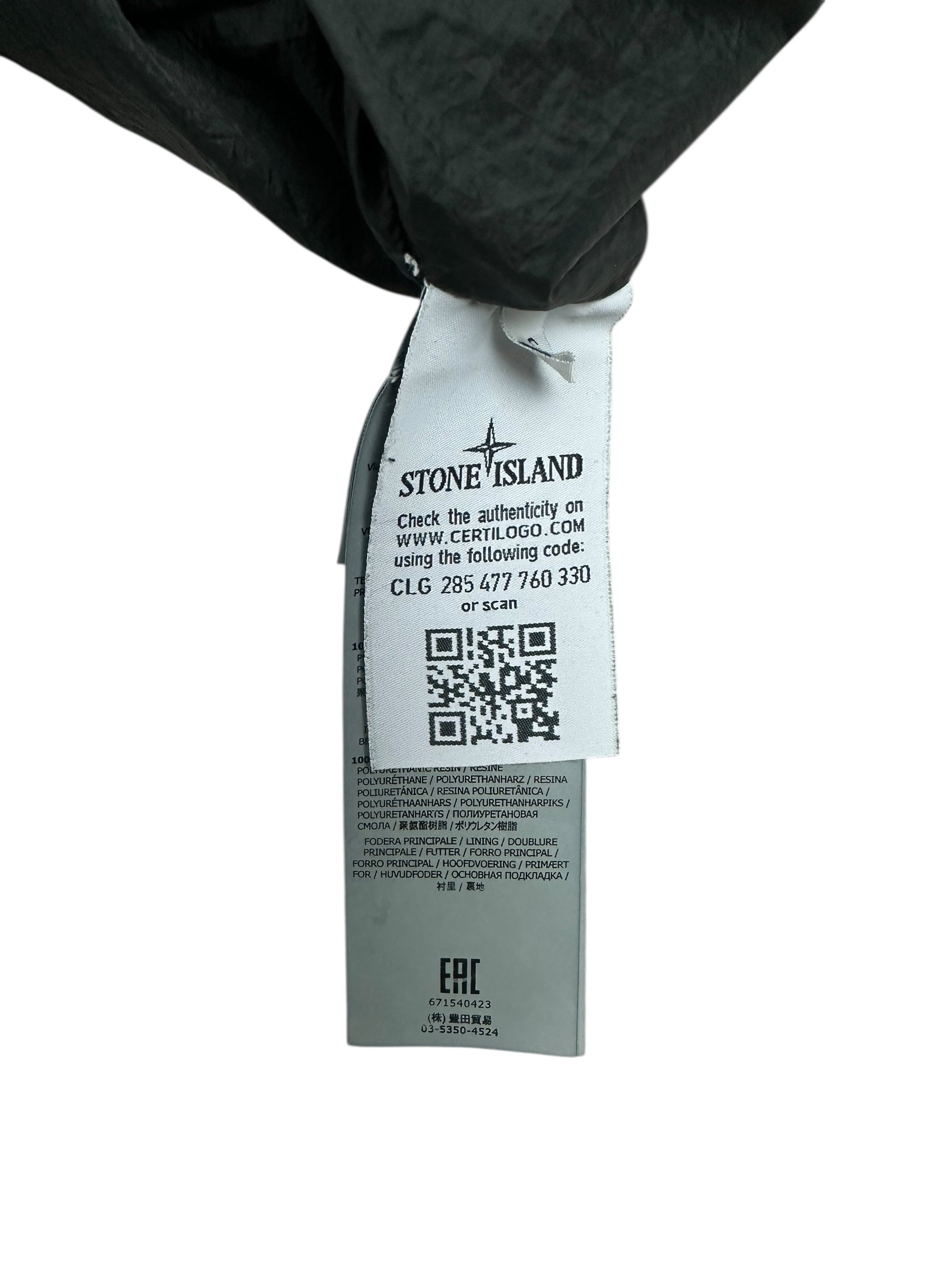 Doudoune Stone Island kaki taille S - Détail