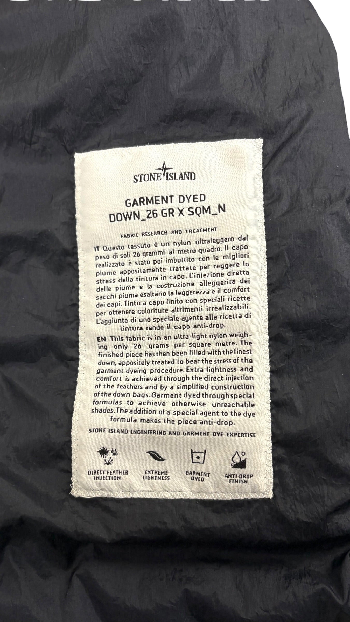 Gilet Stone Island marine taille M - Logo et étiquette