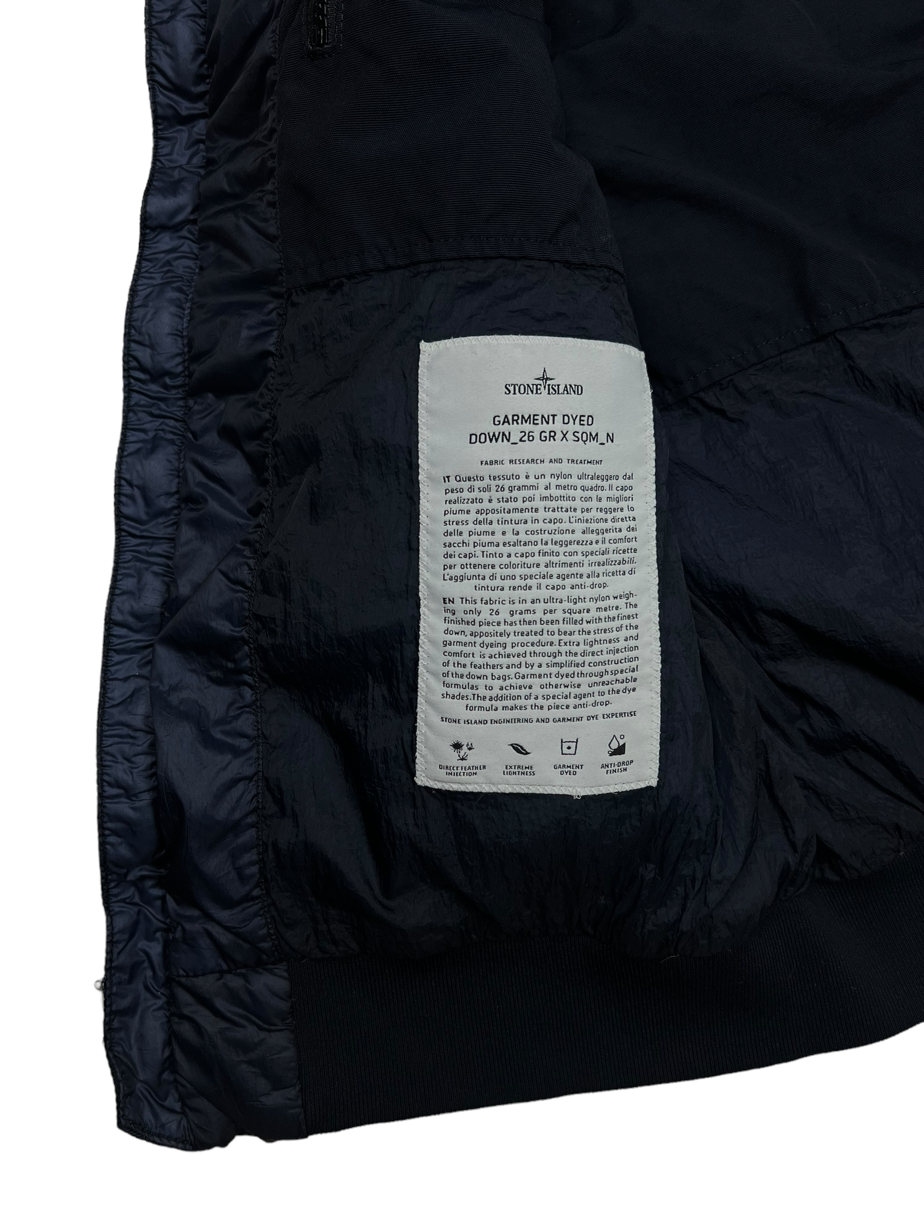 Gilet Stone Island marine taille XL - Logo et étiquette