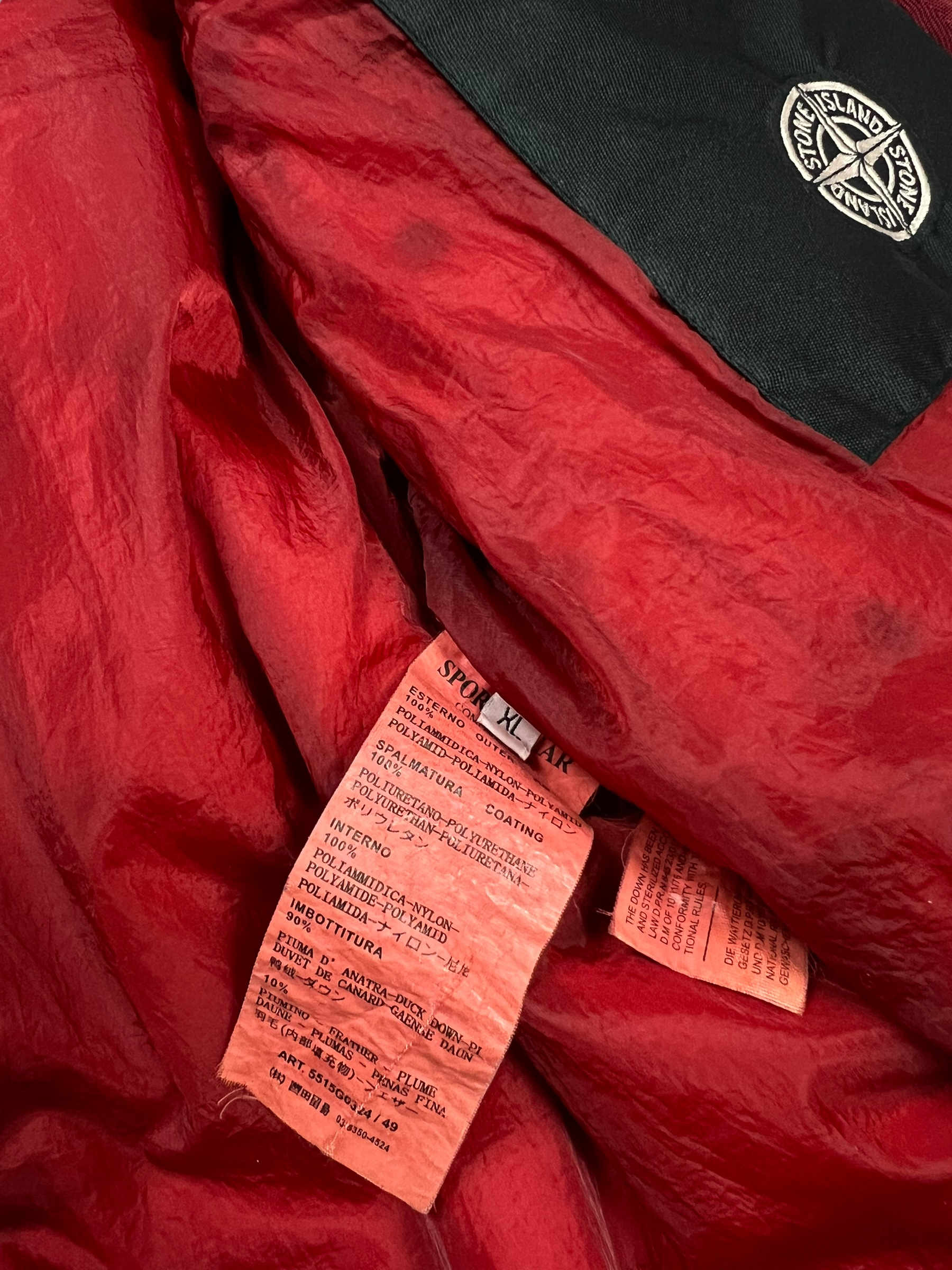 Gilet Stone Island rouge taille XL - Vue côté