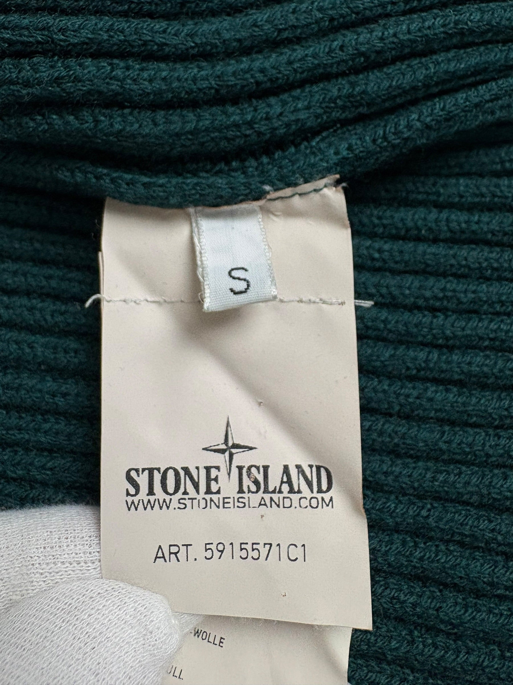 Gilet Stone Island vert taille S - Logo et étiquette