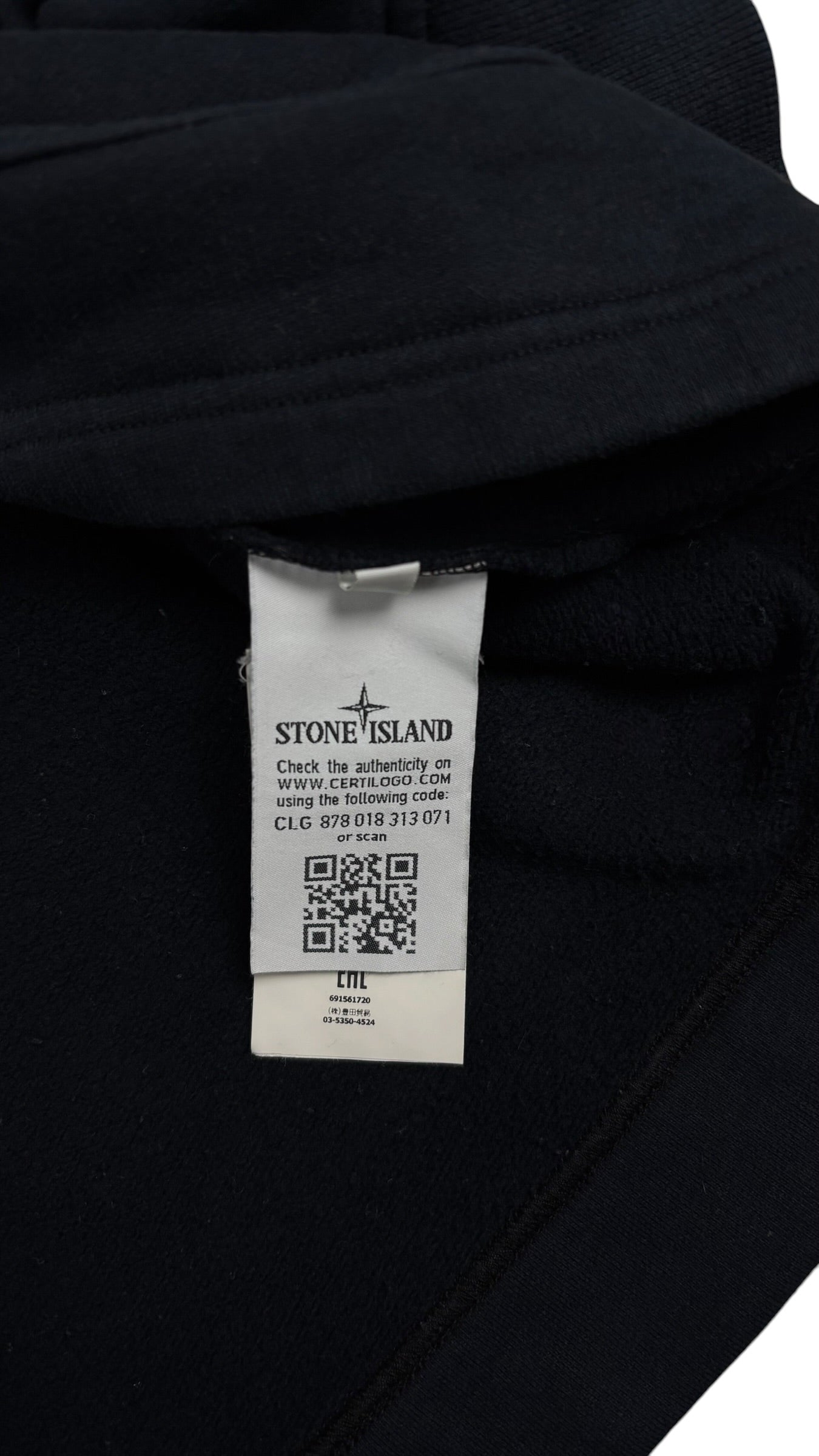 Hoodie Stone Island marine taille S - Détail