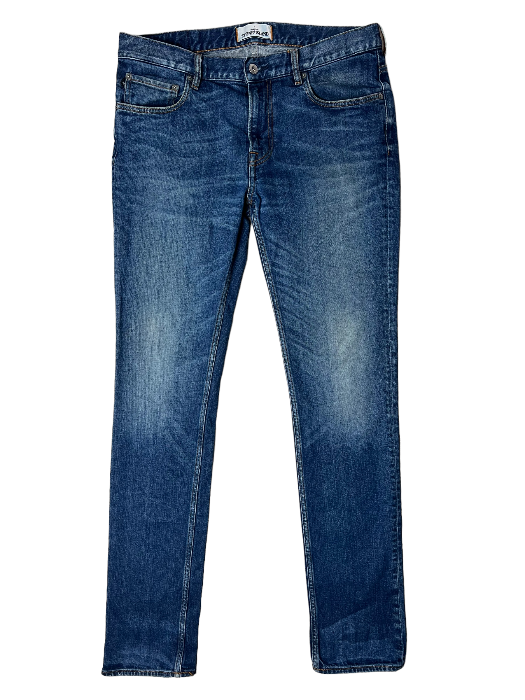 Jean Stone Island bleu taille PANTALON 33 - Logo et étiquette