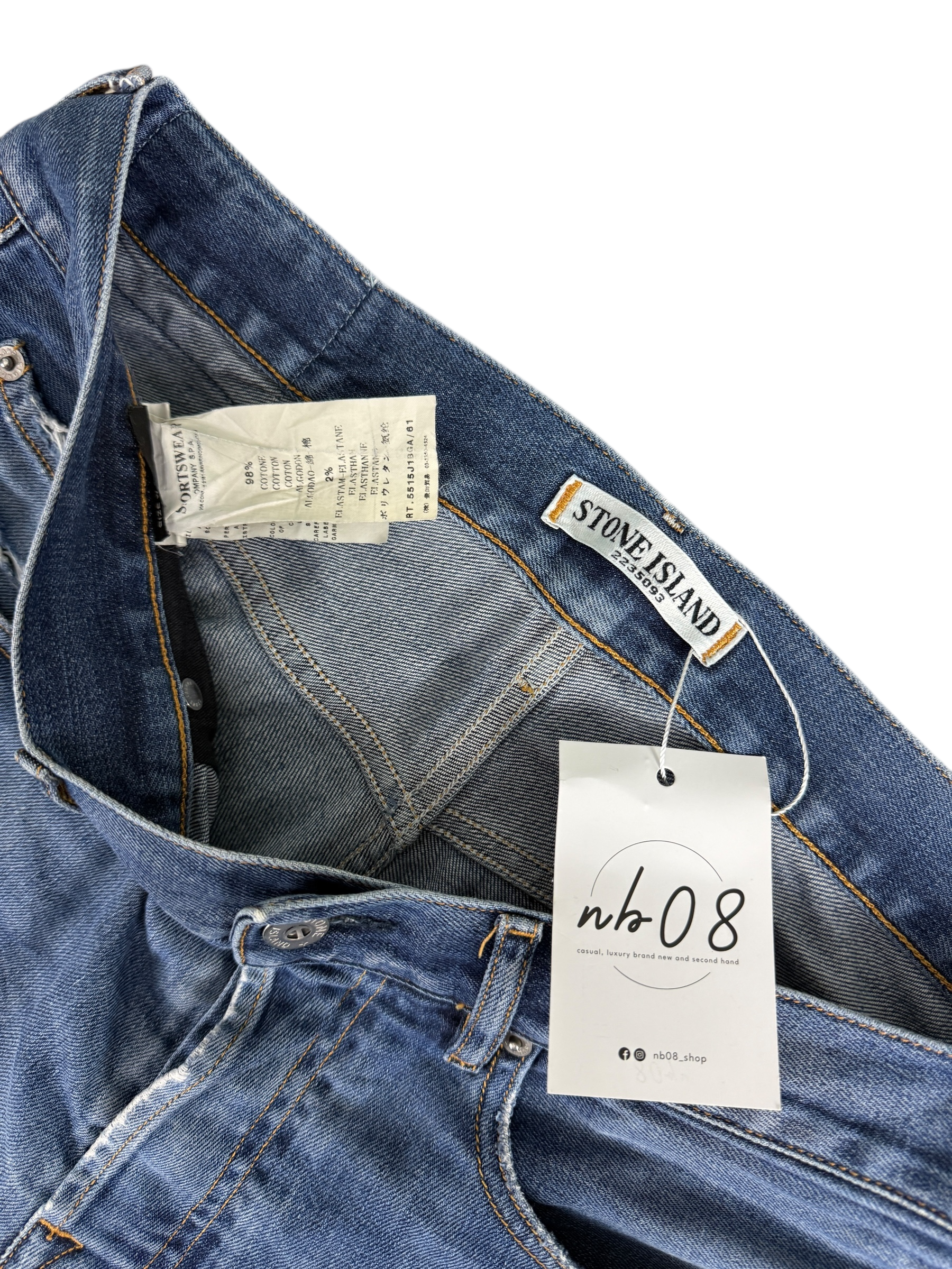 Jean Stone Island marine taille PANTALON W34 - Logo et étiquette