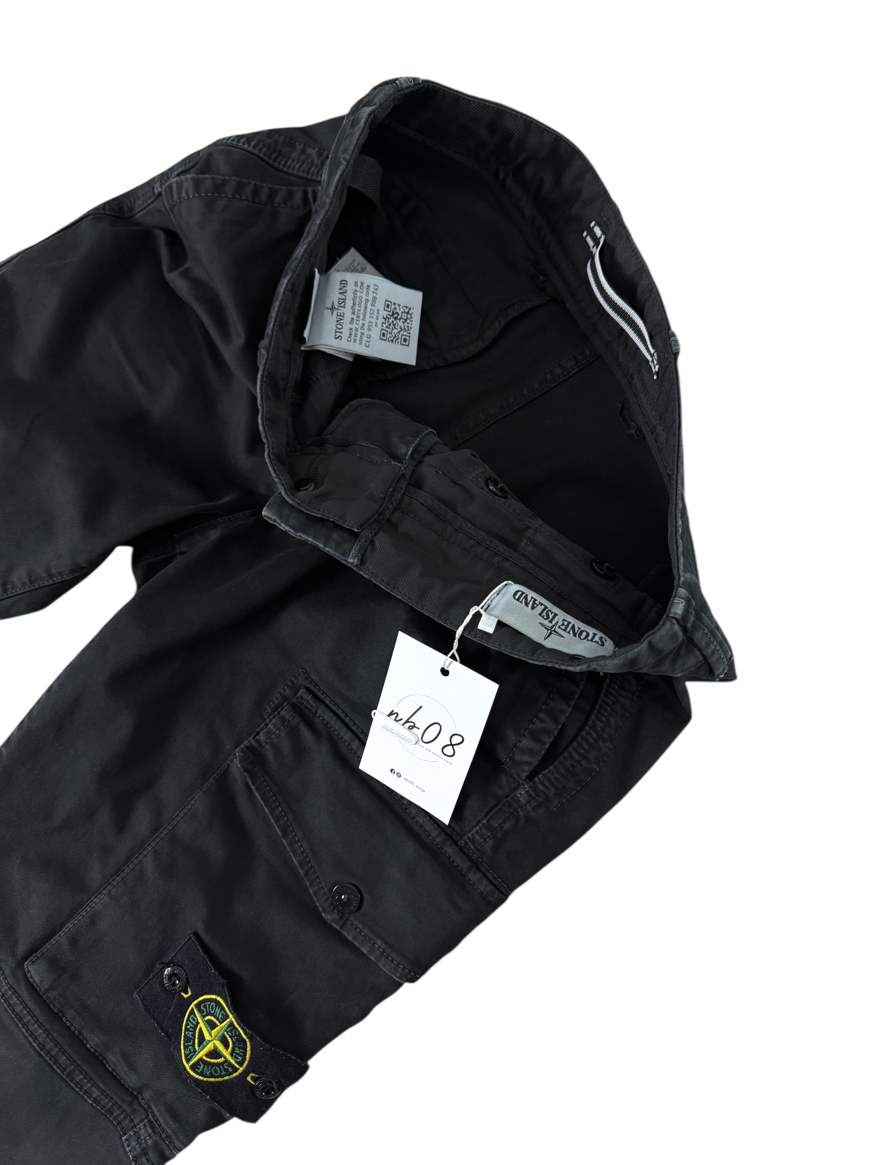 Pantalon Stone Island noir taille PANTALON W29 - Logo et étiquette